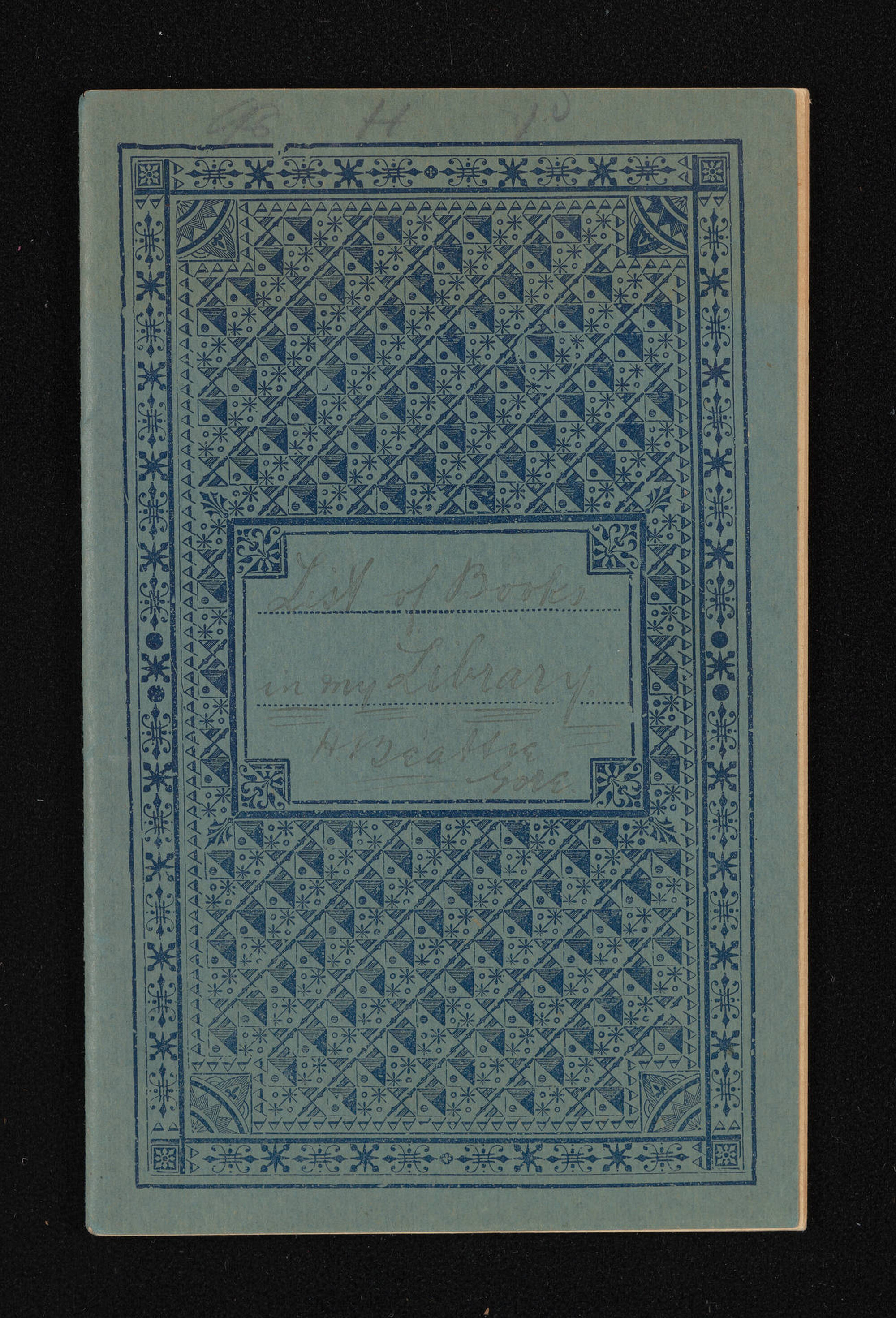 Notebook containing lists of books in Herries' library