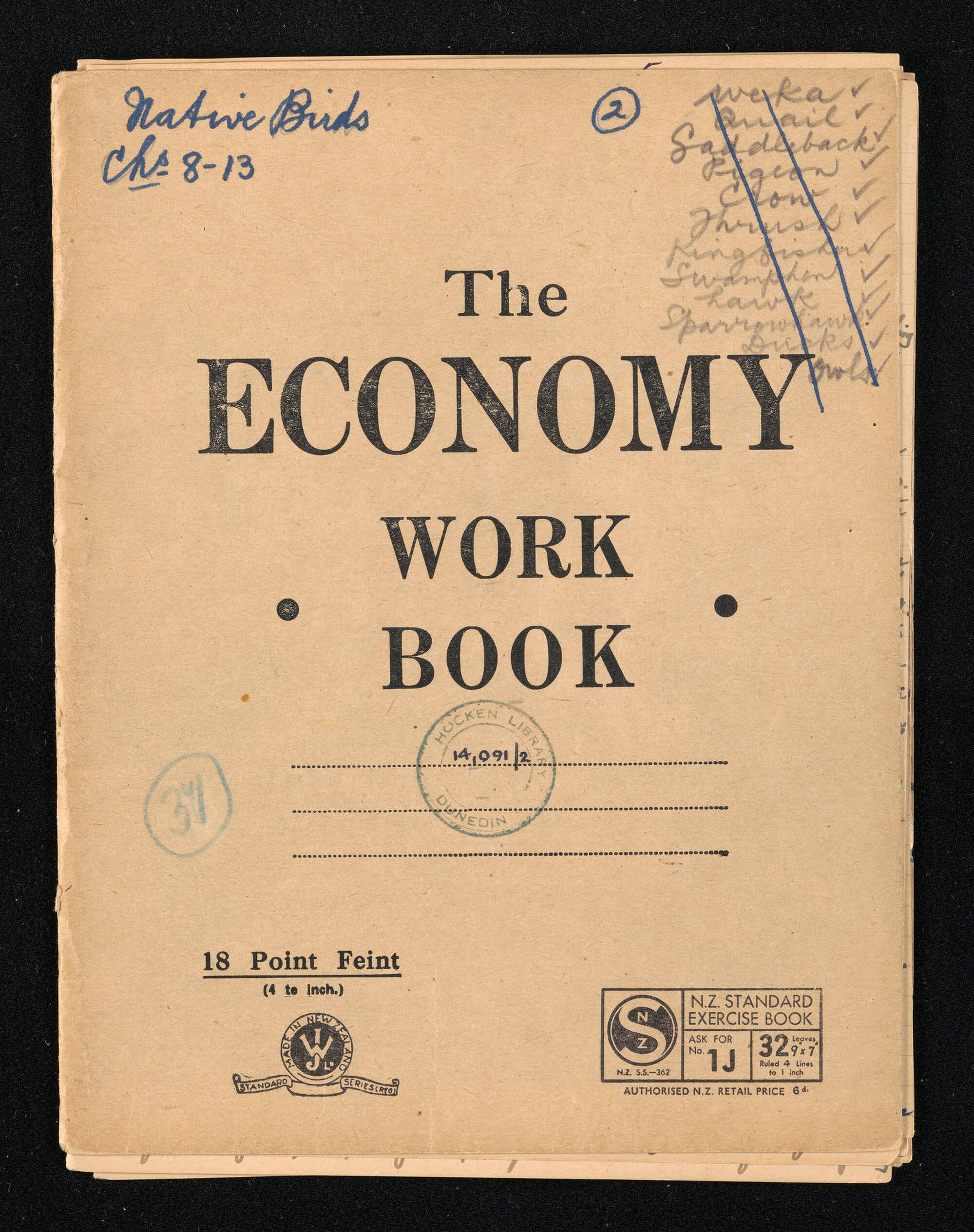 Manuscript entitled 'Native birds', chapters 8-13