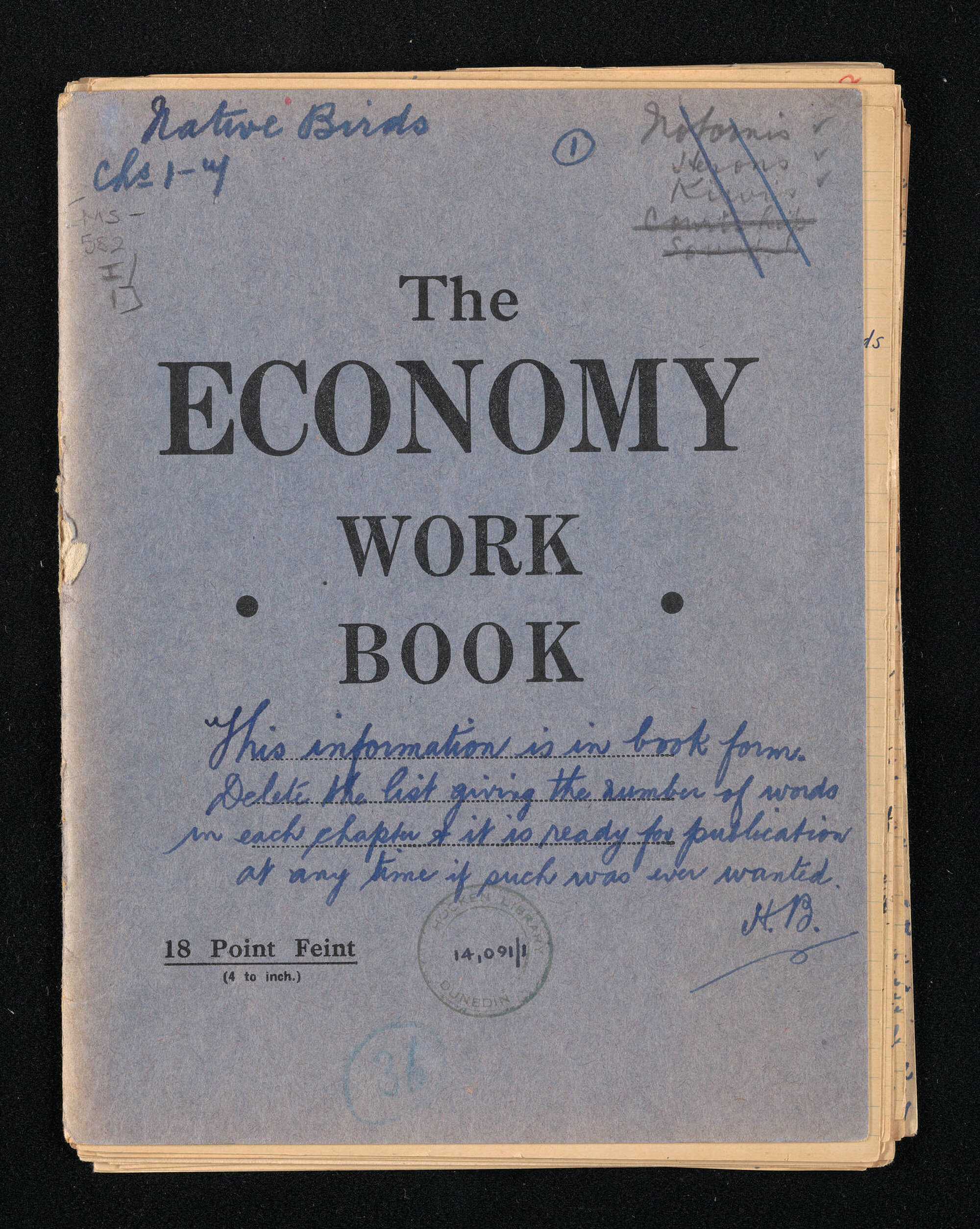 Manuscript entitled 'Native birds', chapters 1-7