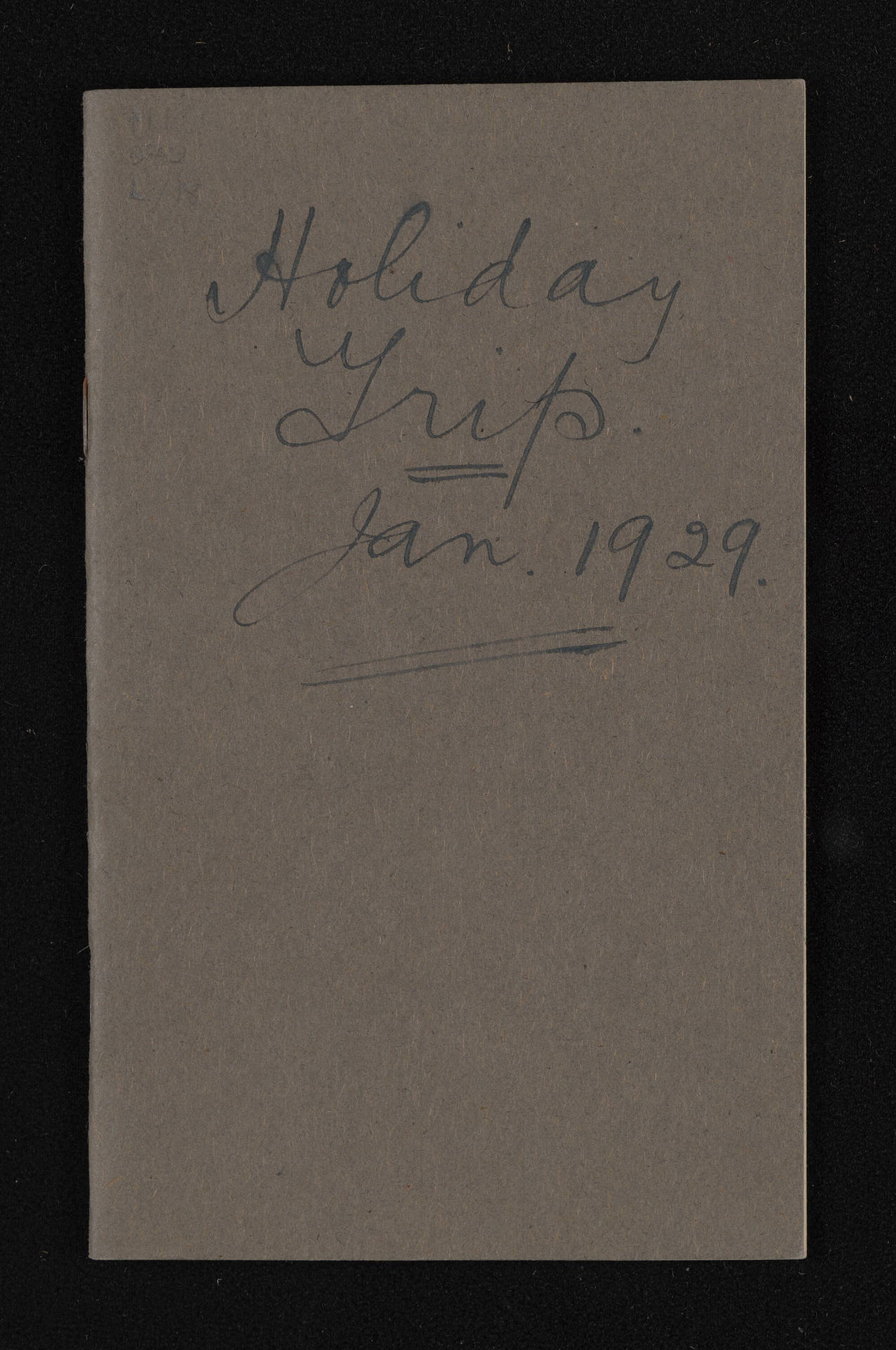 Notebook entitled, 'Holiday trip', [to Queenstown]
