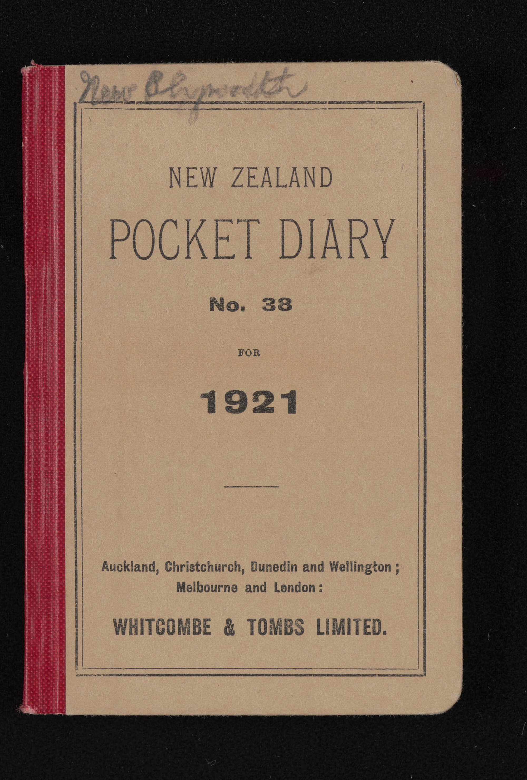 Diary entitled, 'Trip to New Plymouth'