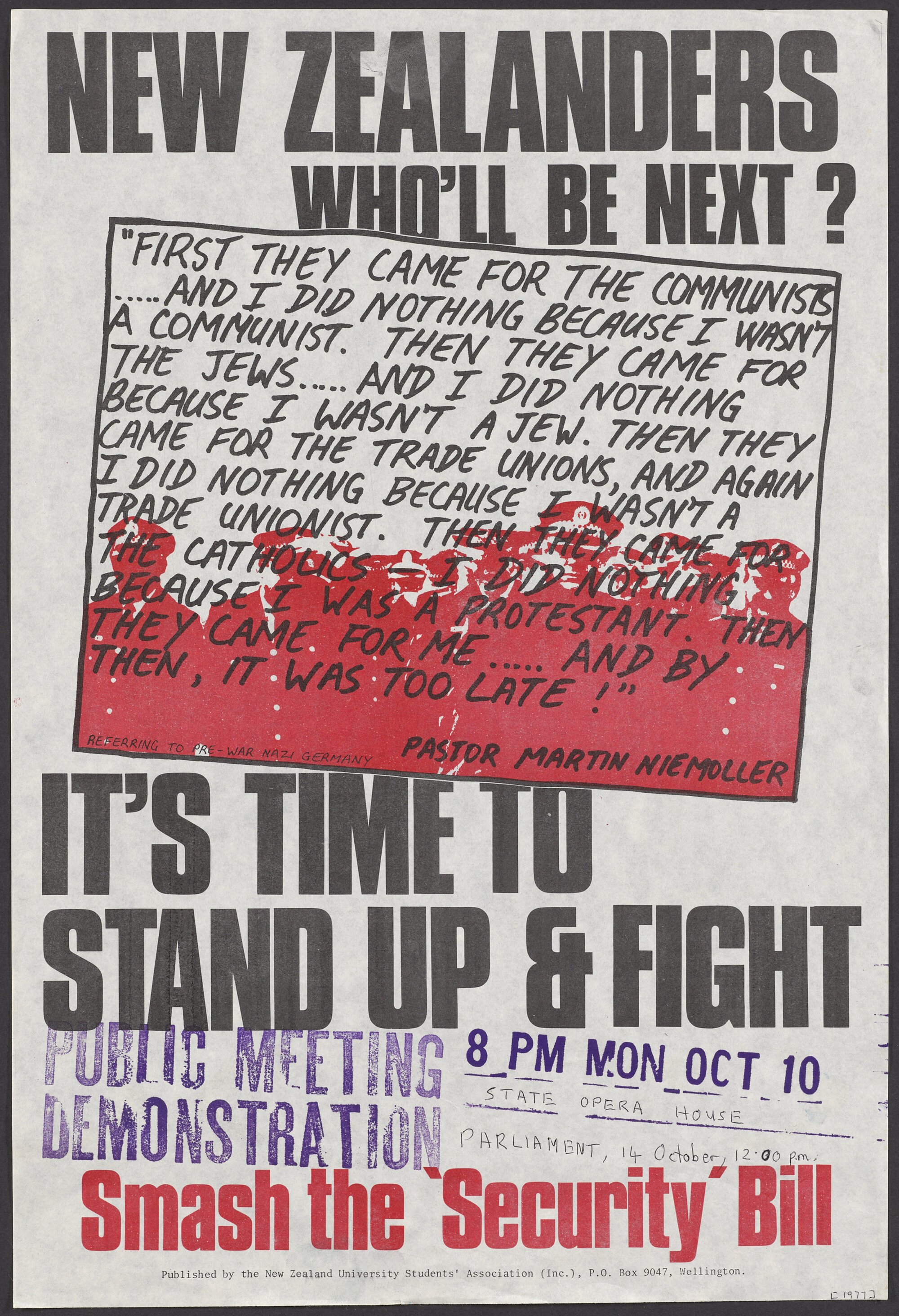 "New Zealanders Who'll Be Next? It's Time To Stand Up &amp; Fight"