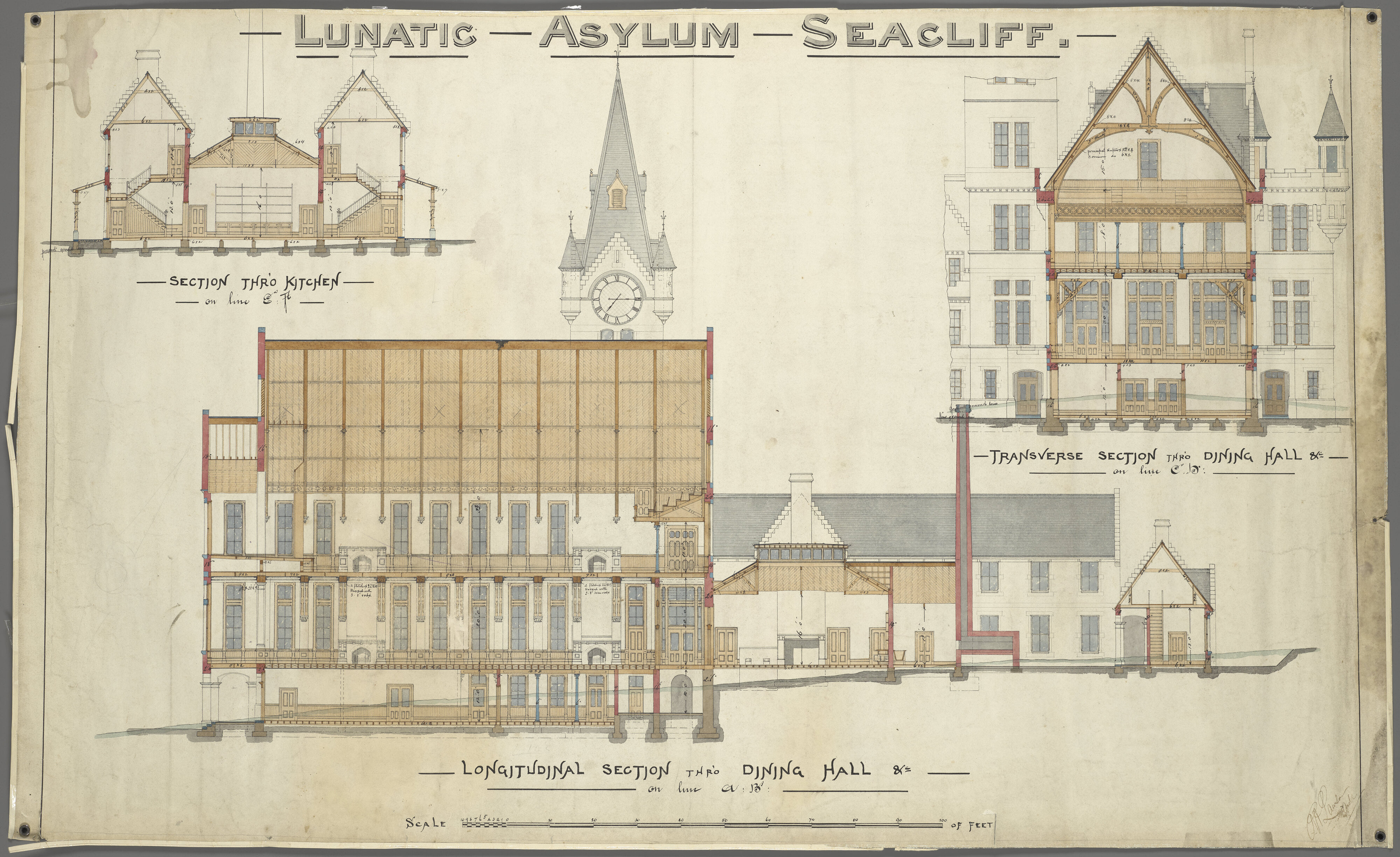 Sections plan, 'Lunatic Asylum Seacliff'