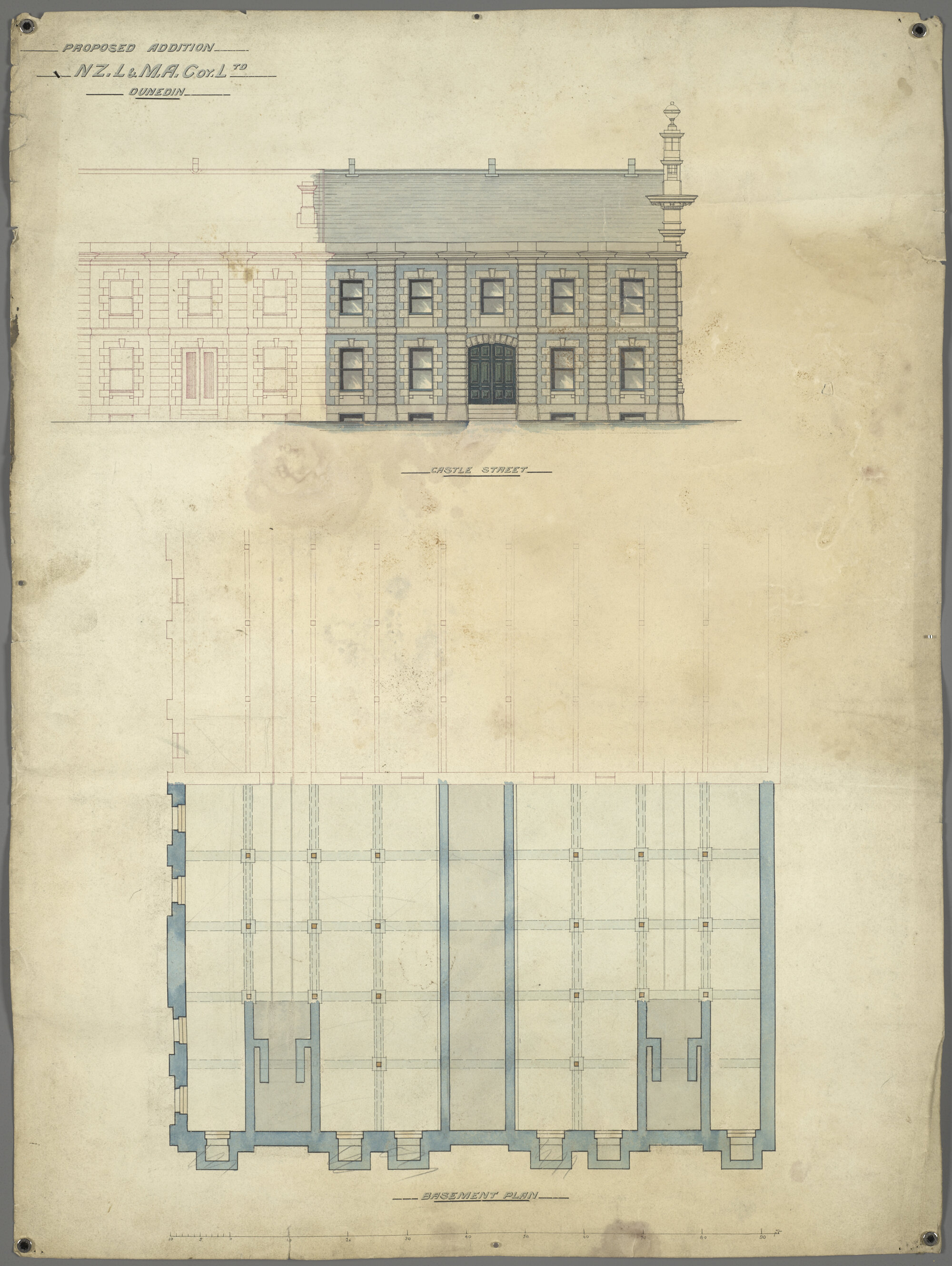 New Zealand Loan and Mercantile Agency Company, plan for additions to building, Dunedin