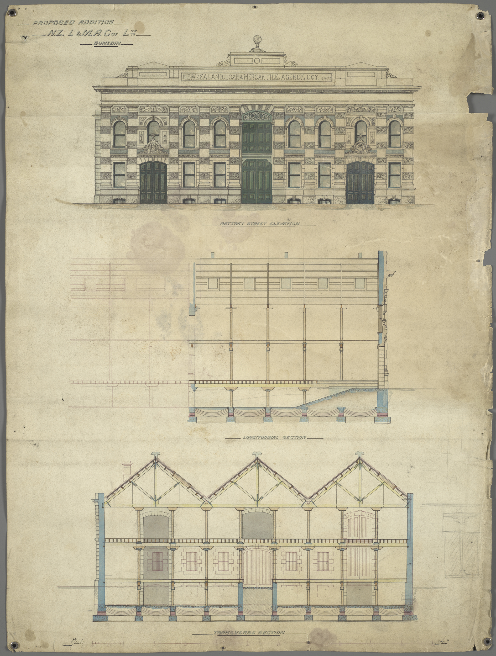New Zealand Loan and Mercantile Agency Company, plan for additions to building, Dunedin