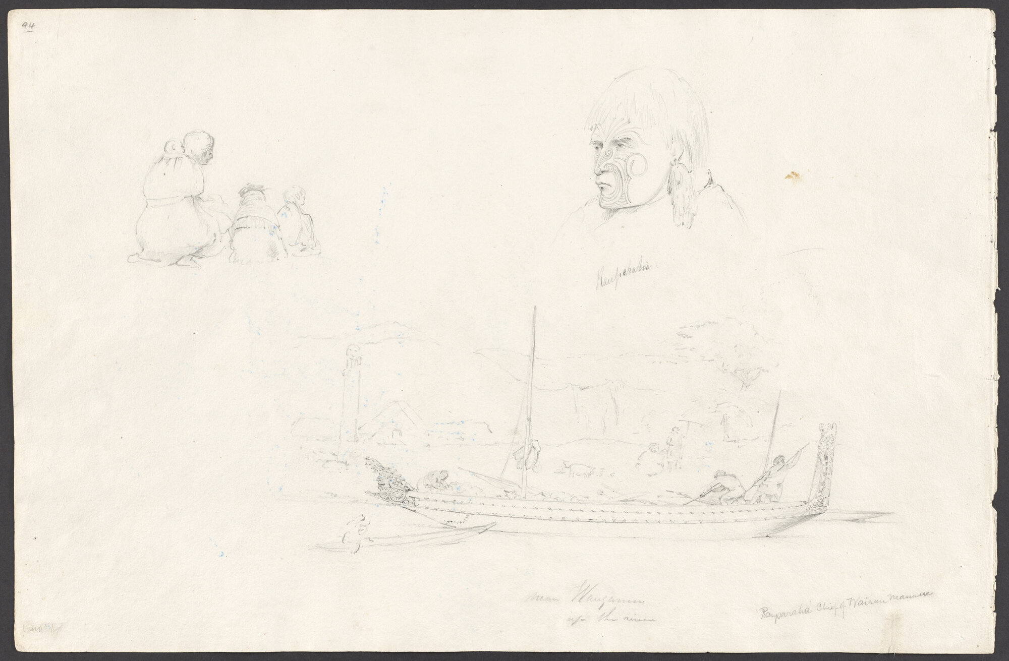 Near Wanganui up the river, Rauparaha chief of Wairau massacre