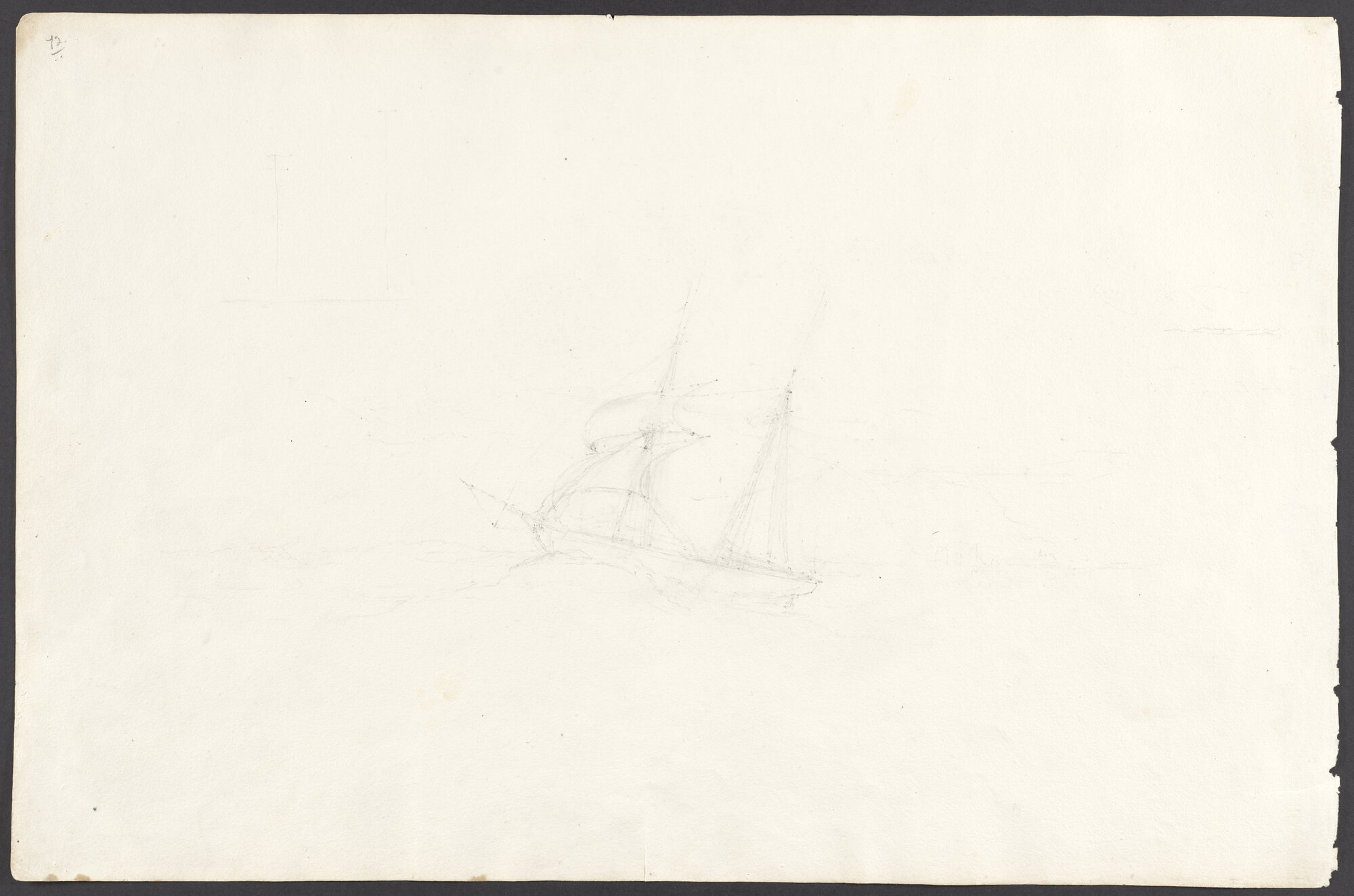 [Sketch of sailing ship]
