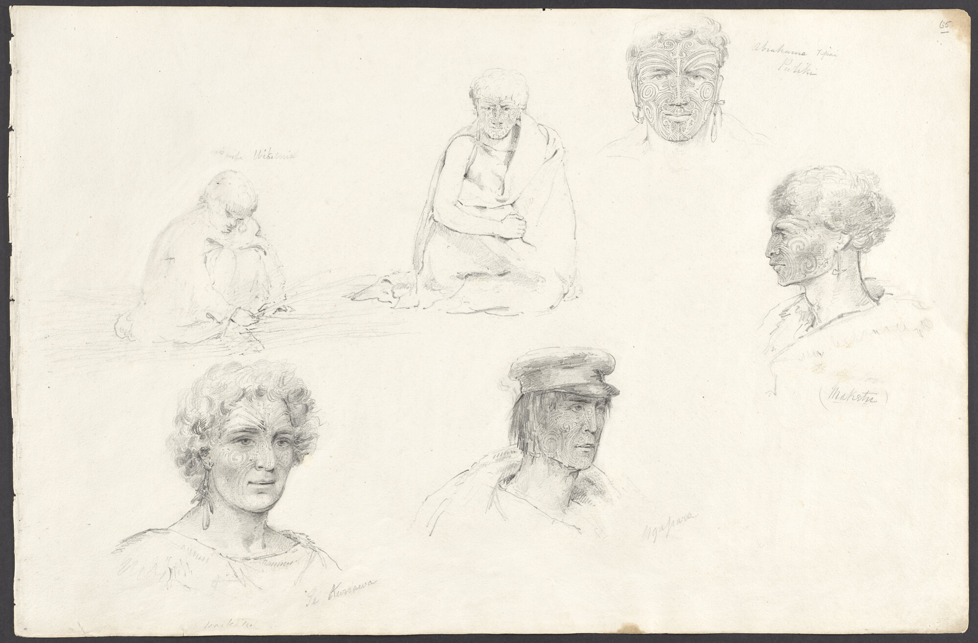 Waikato [Maori-] Te Kuriawa, his wife Wikitoria, Ngapara, Abrahama Tipai Putiki, Maketu