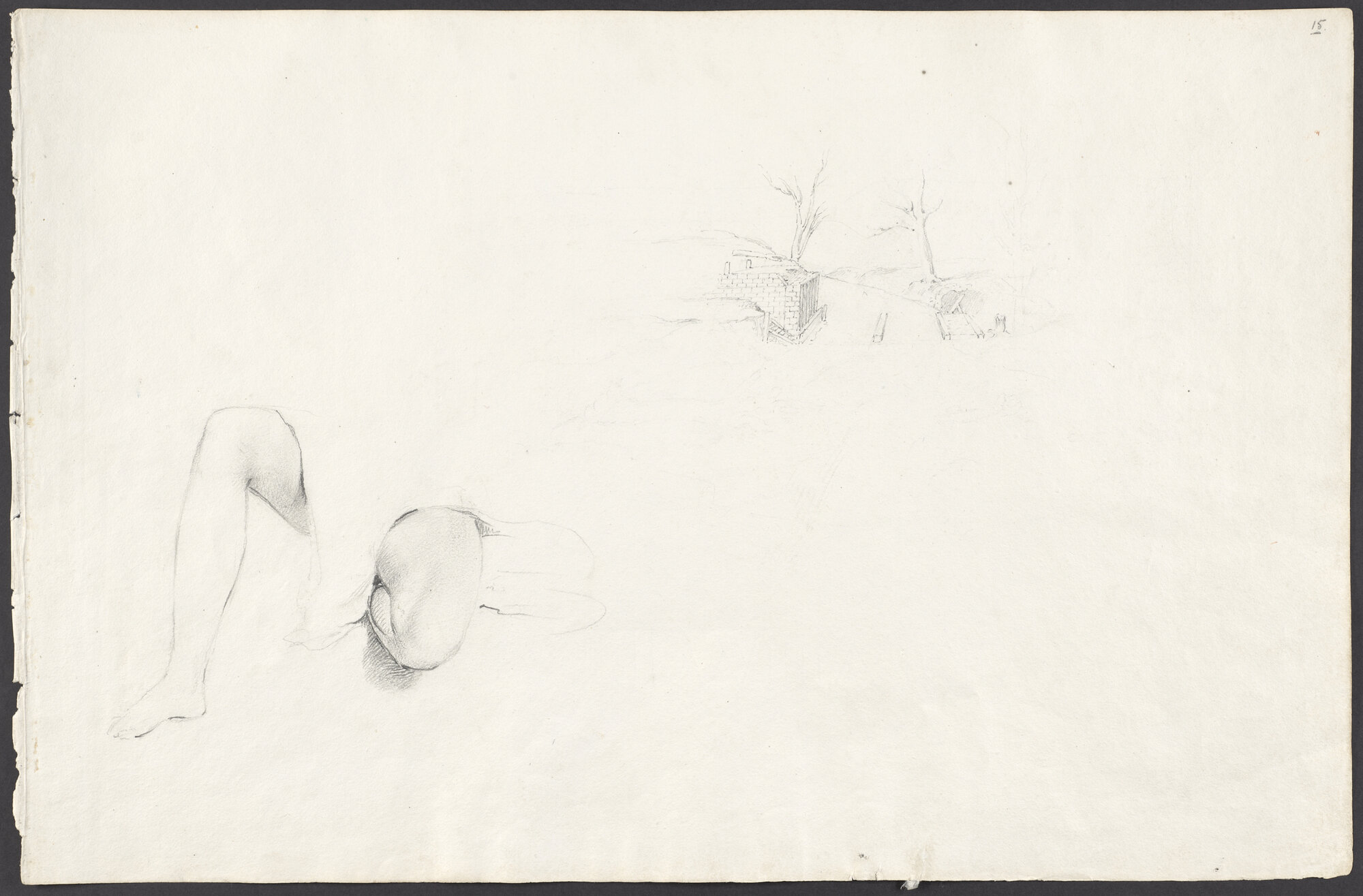 [Study of legs. Construction of Gilfillan&rsquo;s homestead at Wanganui]