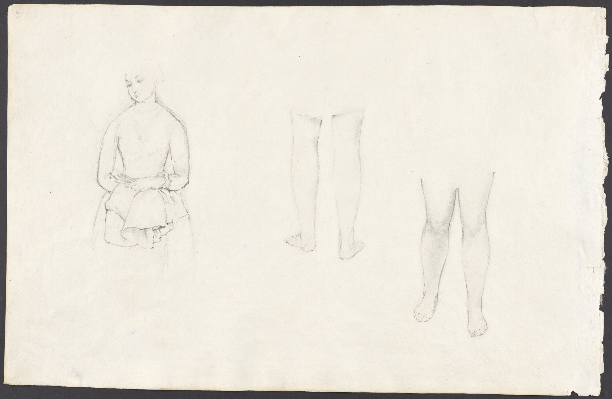 [Studies of legs and a woman]
