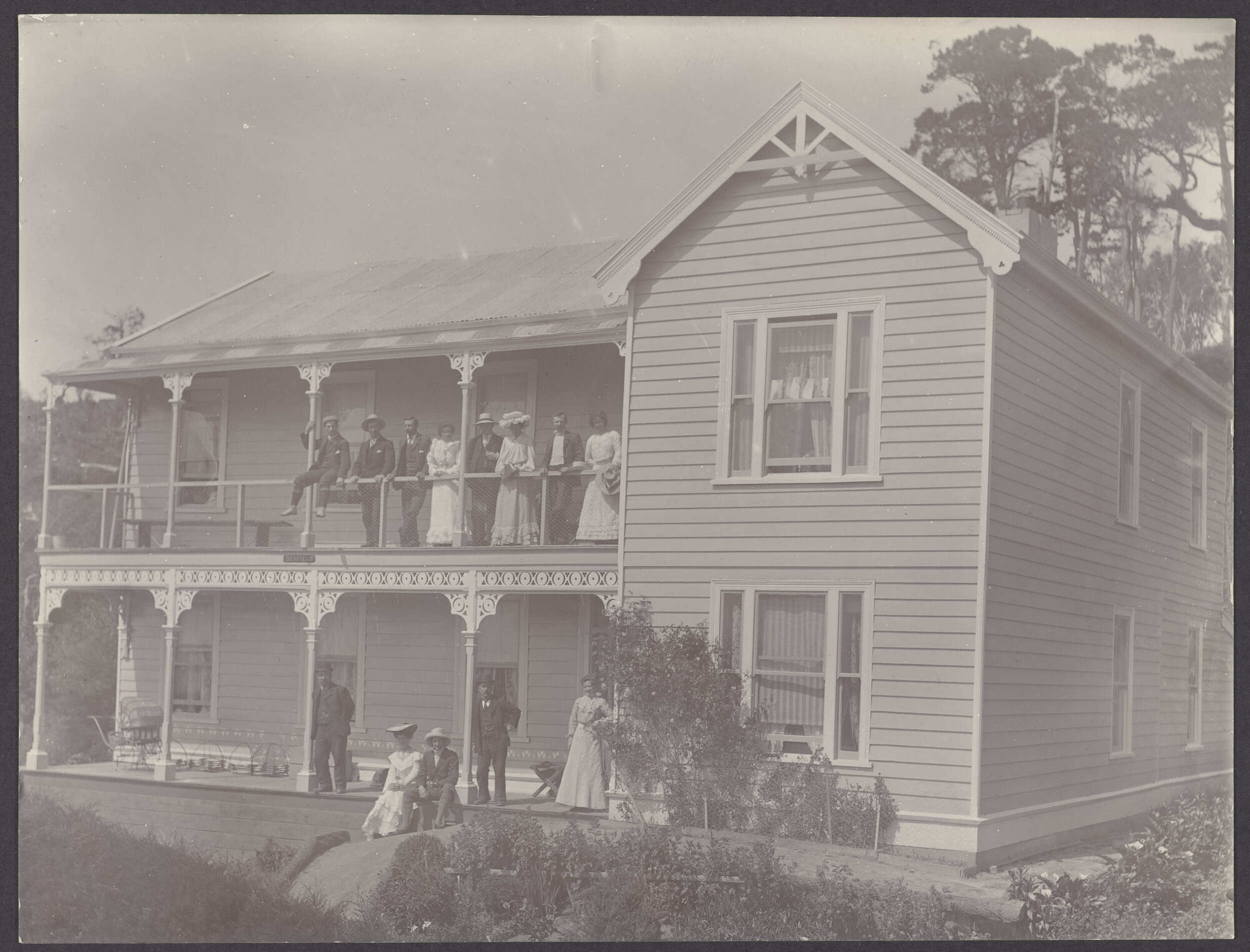 Group in front of unidentified building