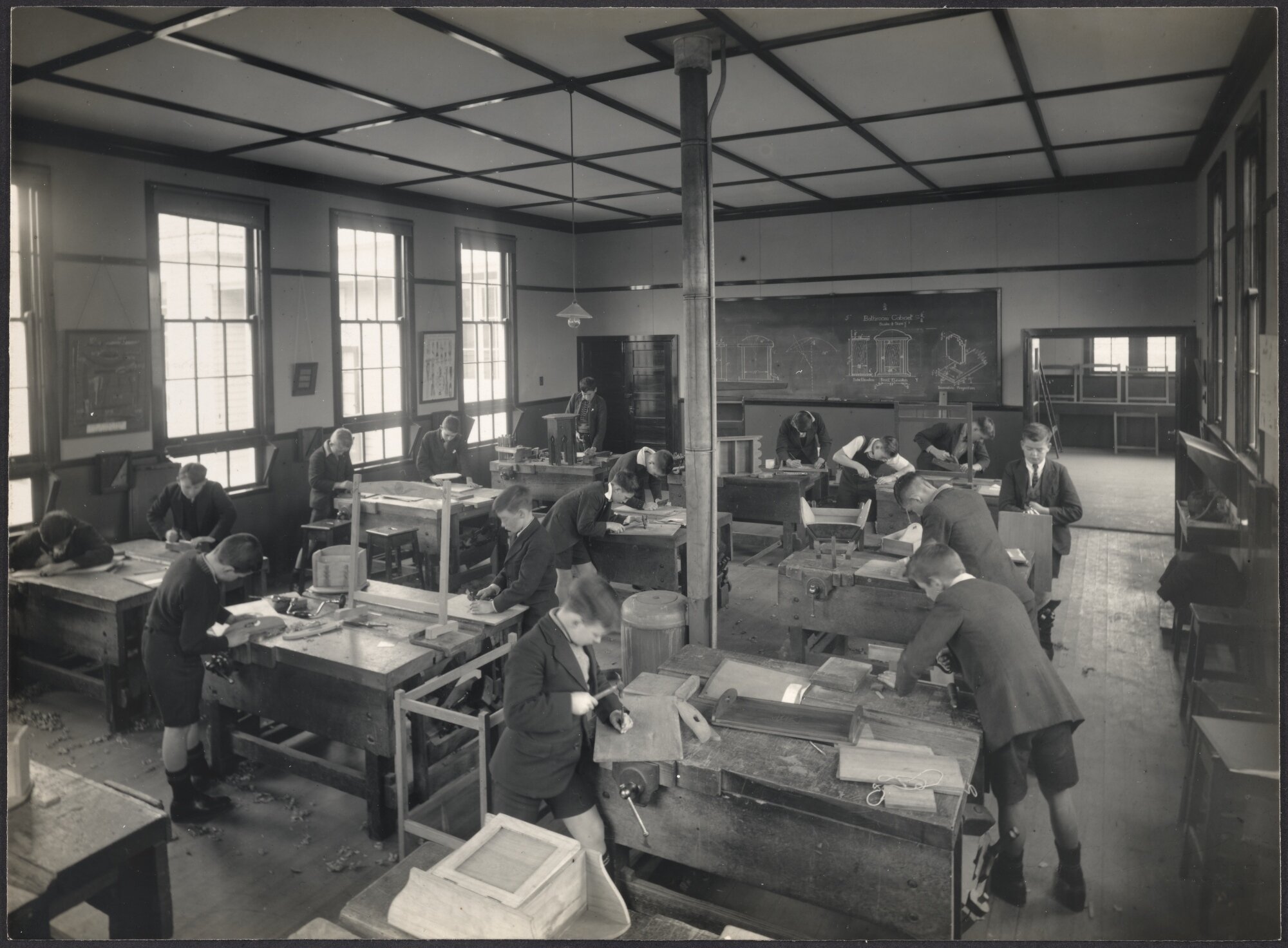 Woodwork class, Dunedin North Intermediate School