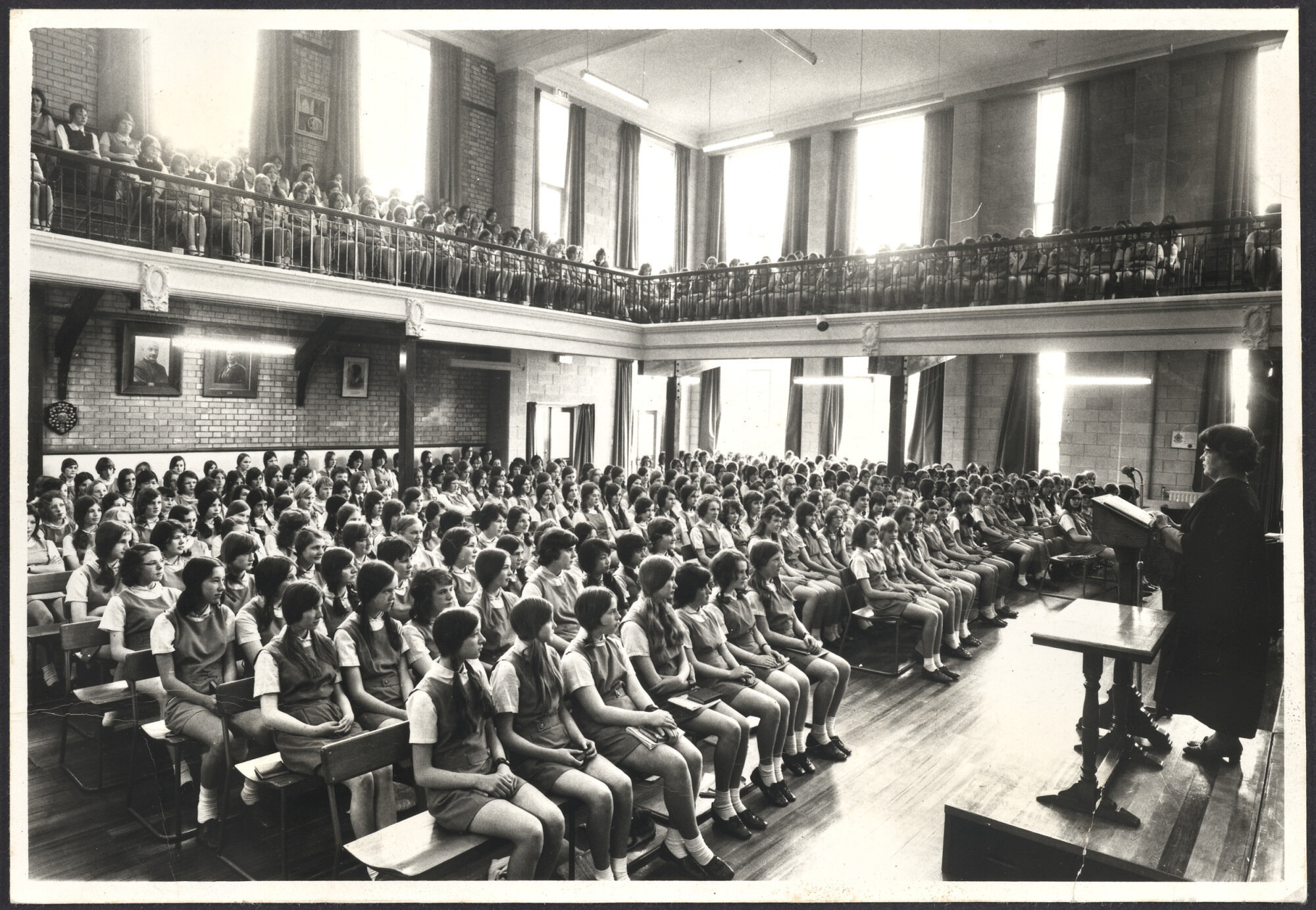 Otago Girls' High School assembly in hall