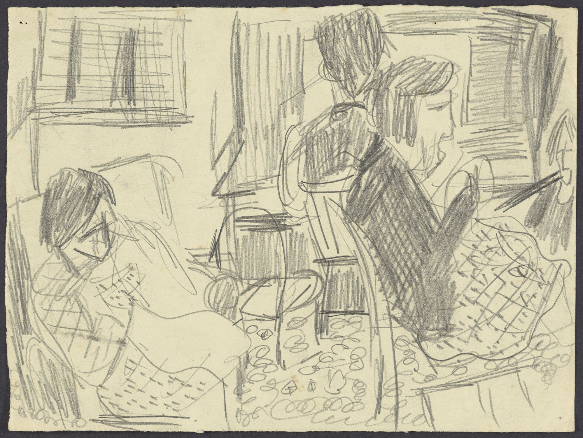 Drawing of Decimus Wells&rsquo; family