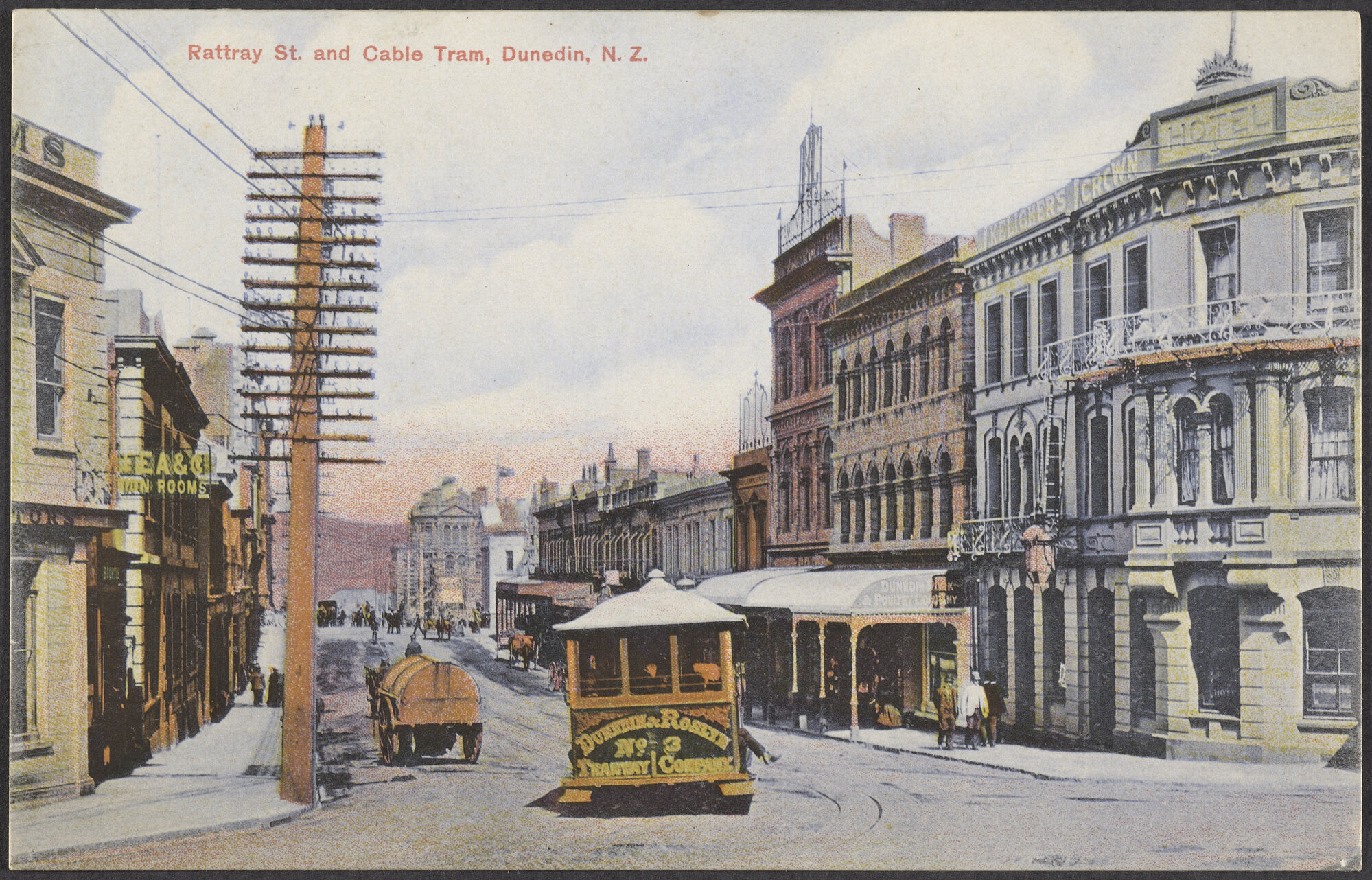 Rattray St. and Cable Tram, Dunedin, N.Z.
