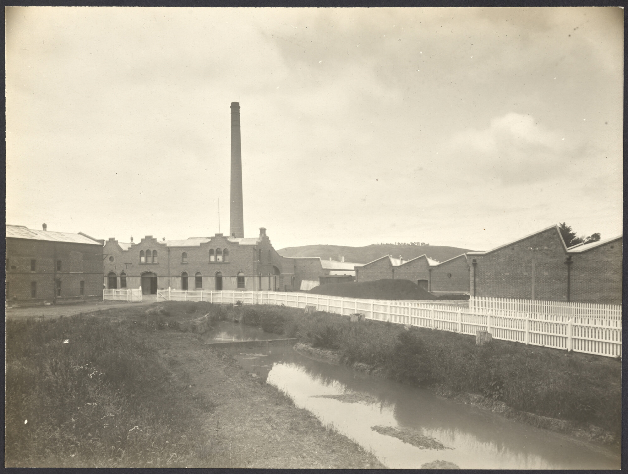 Stream and factory buildings