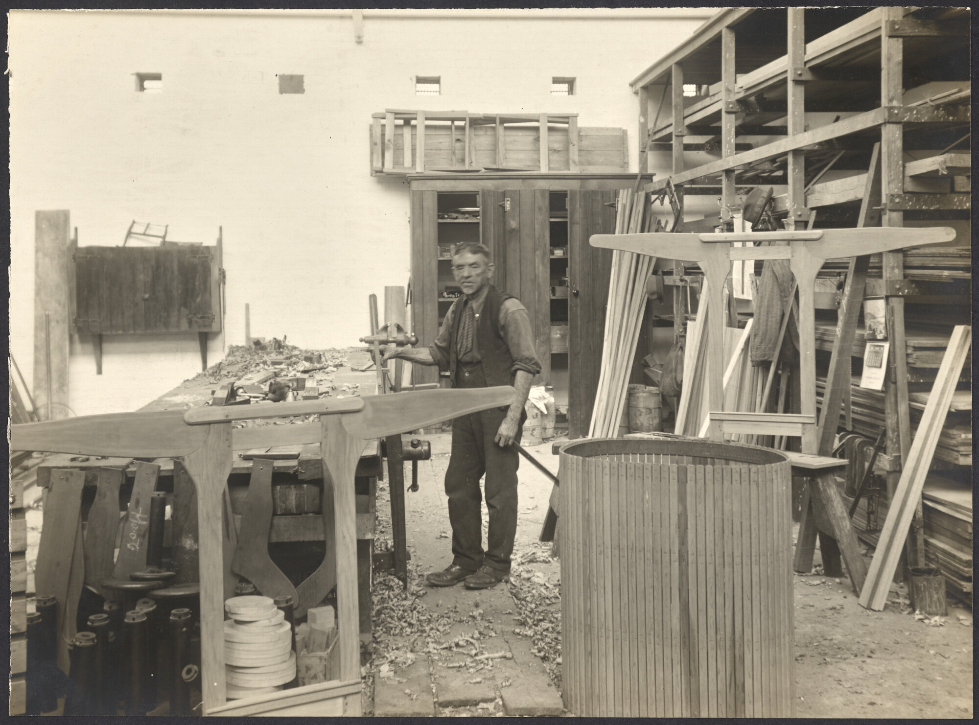 Wood worker making jersey finishing forms
