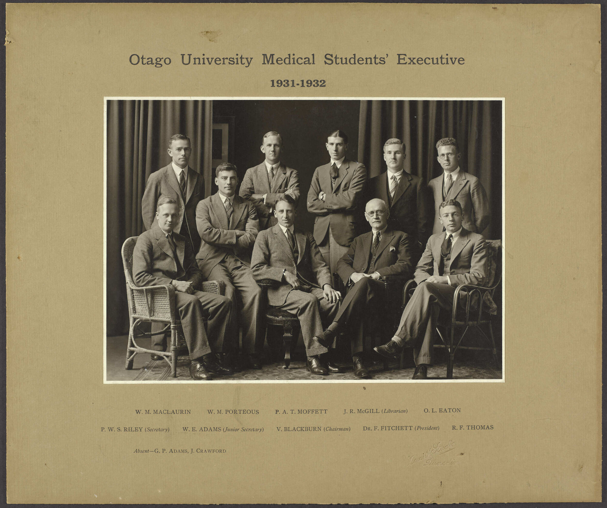 Otago University Medical Students' Executive 1931-1932