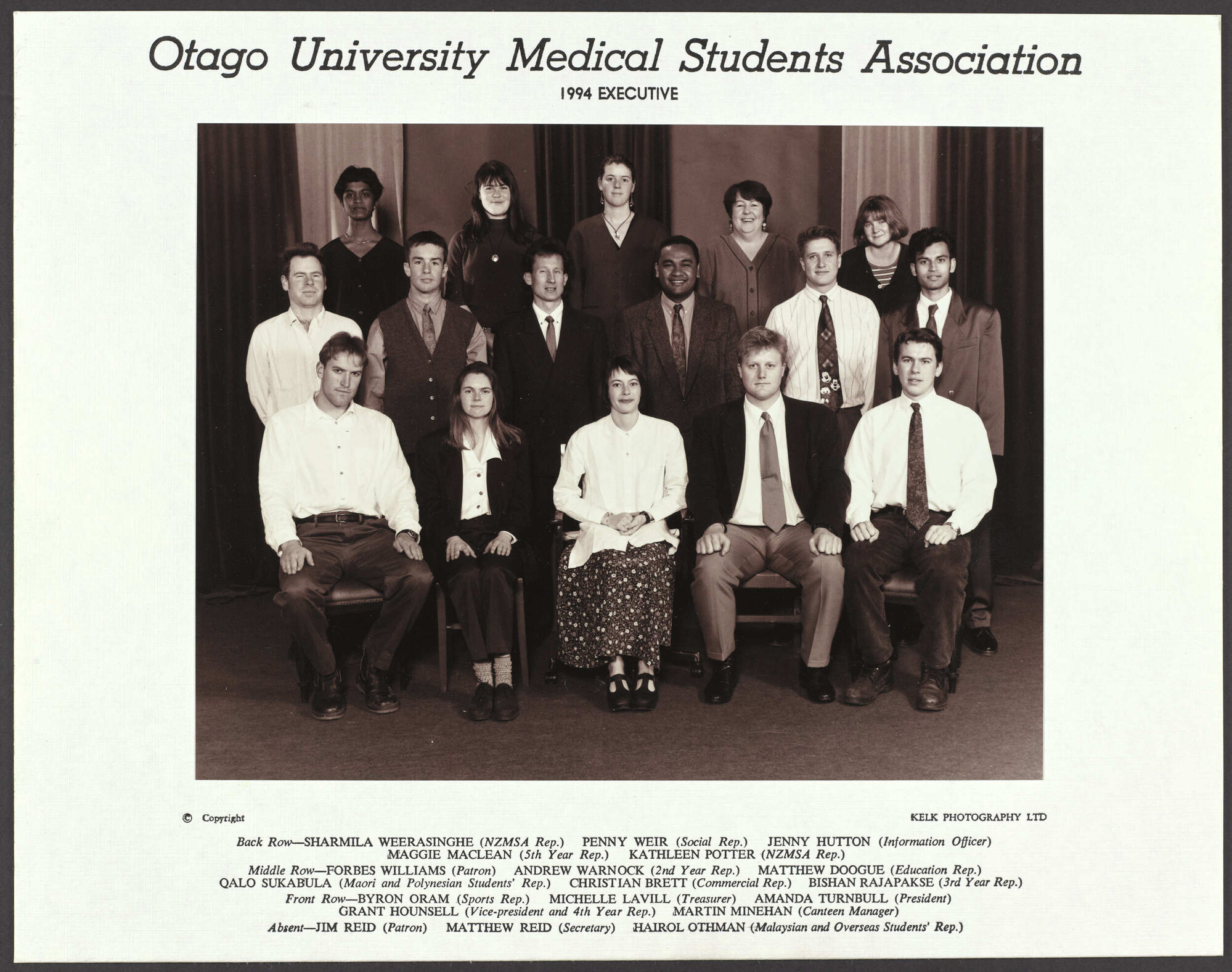 Otago University Medical Students Association 1994 Executive