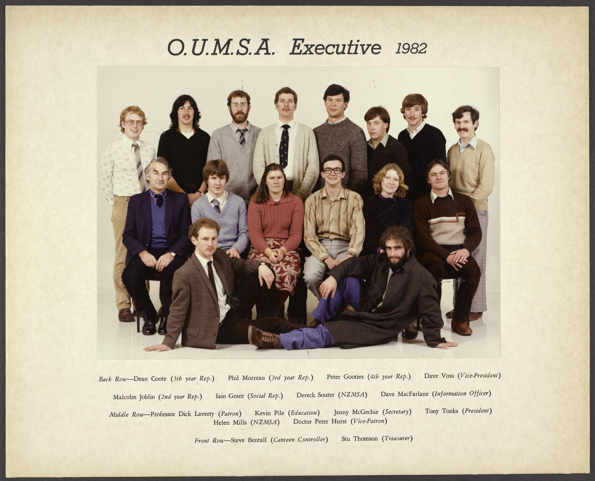 Otago University Medical Students Association Executive 1982