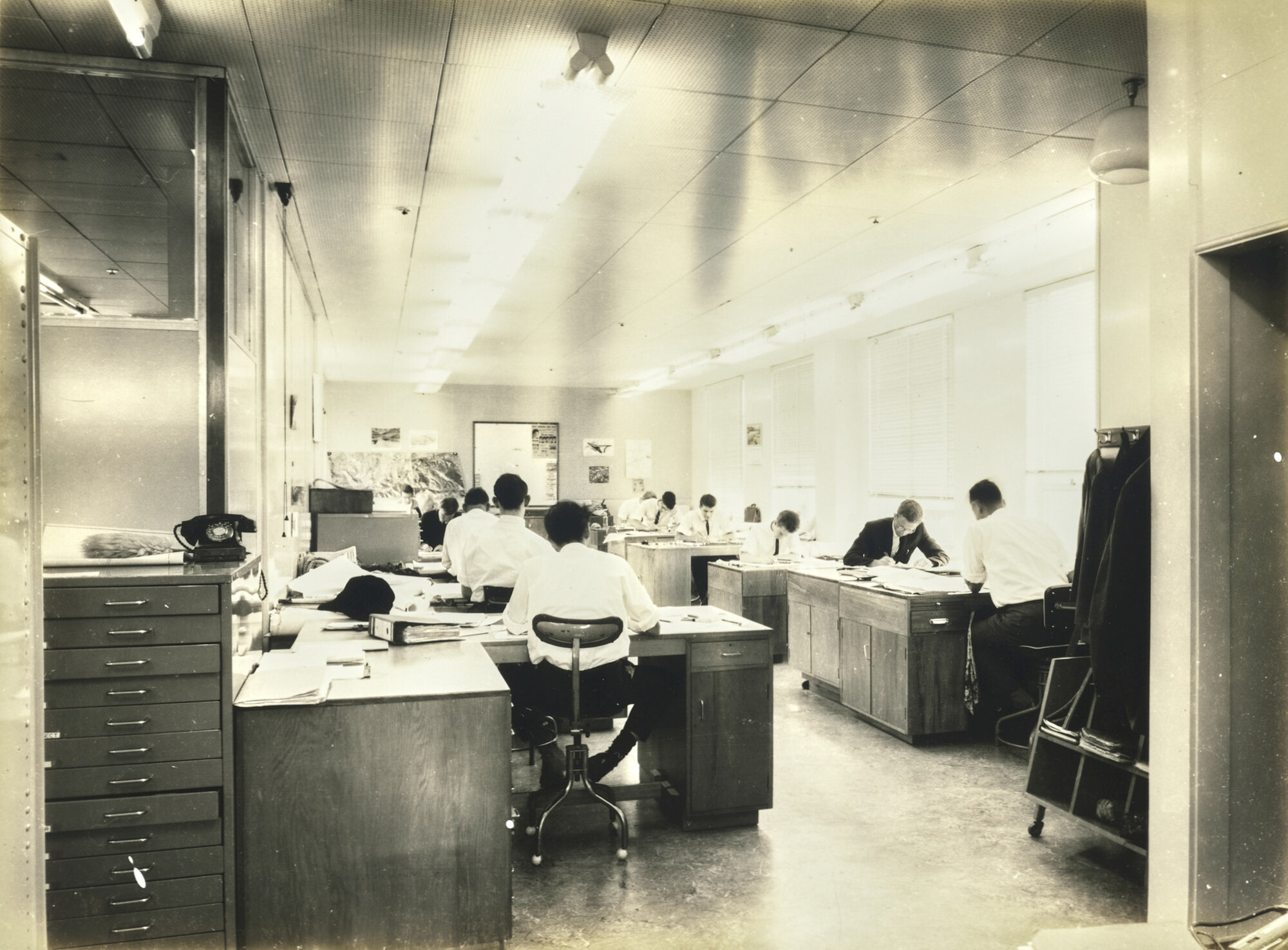 Ministry of Works roading draught room, State Insurance Building