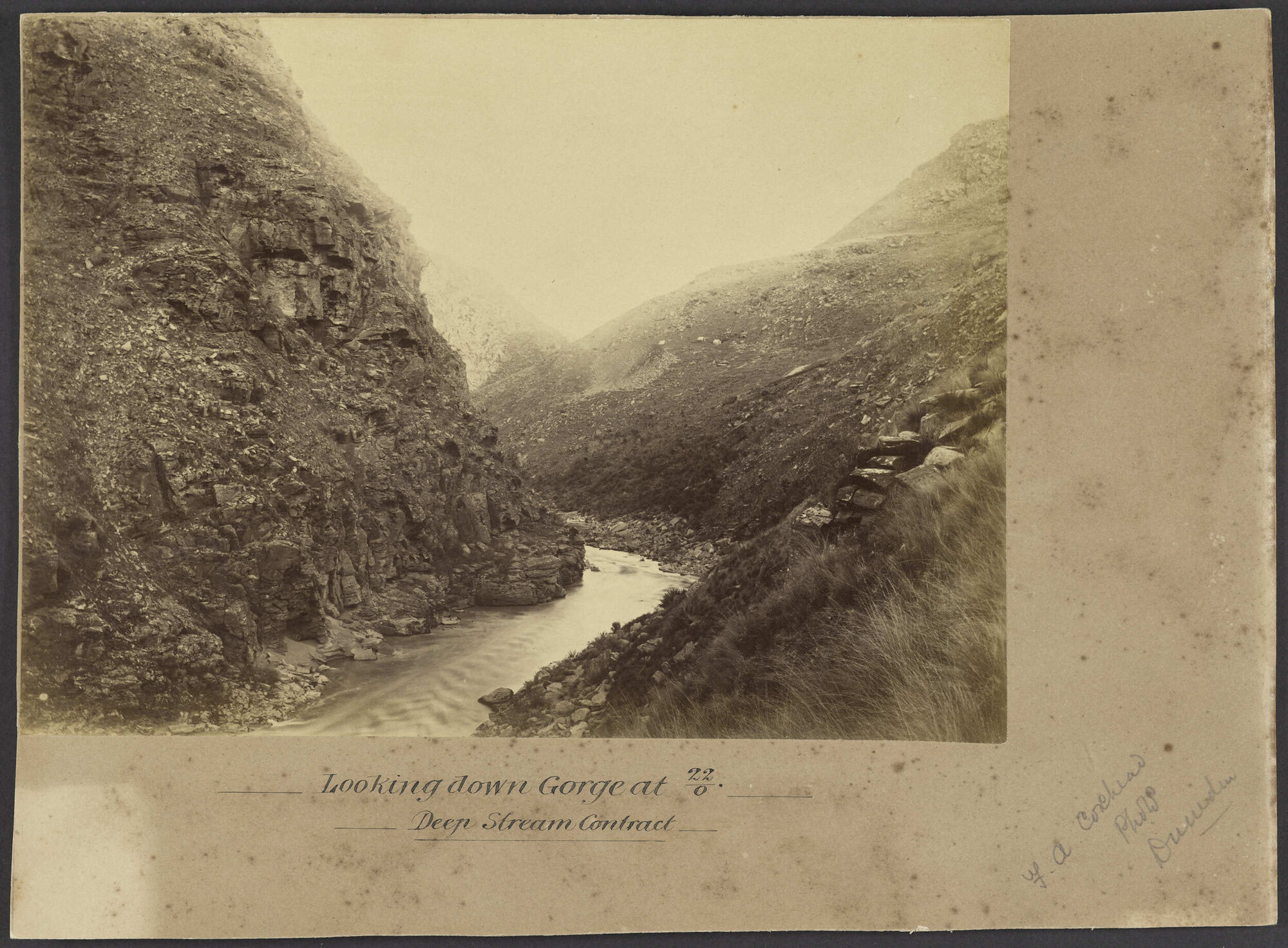 Looking down Gorge at 22/0. Deep Stream Contract