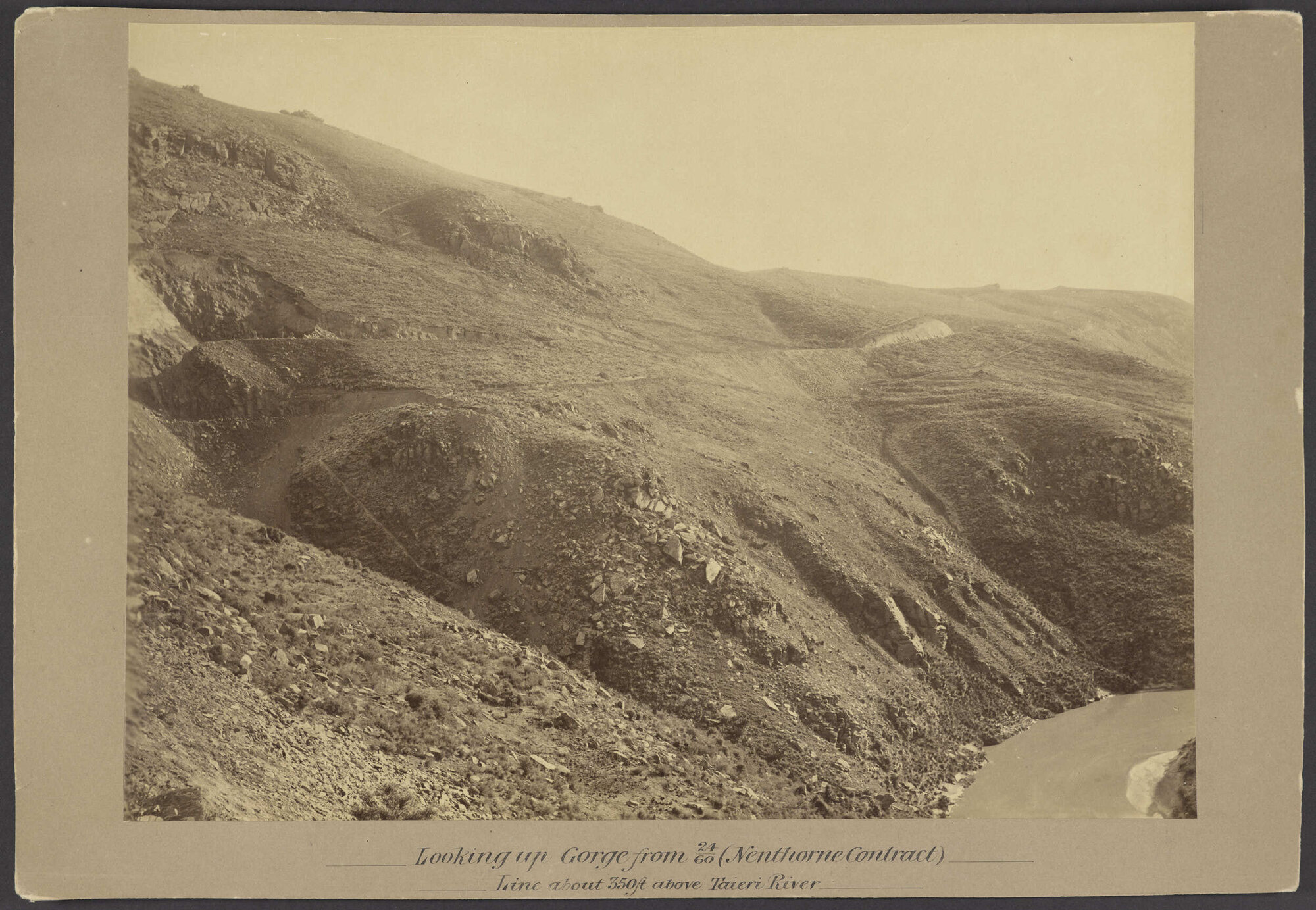 Looking up Gorge from 24/60 (Nenthorne Contract). Line about 350ft above Taieri River