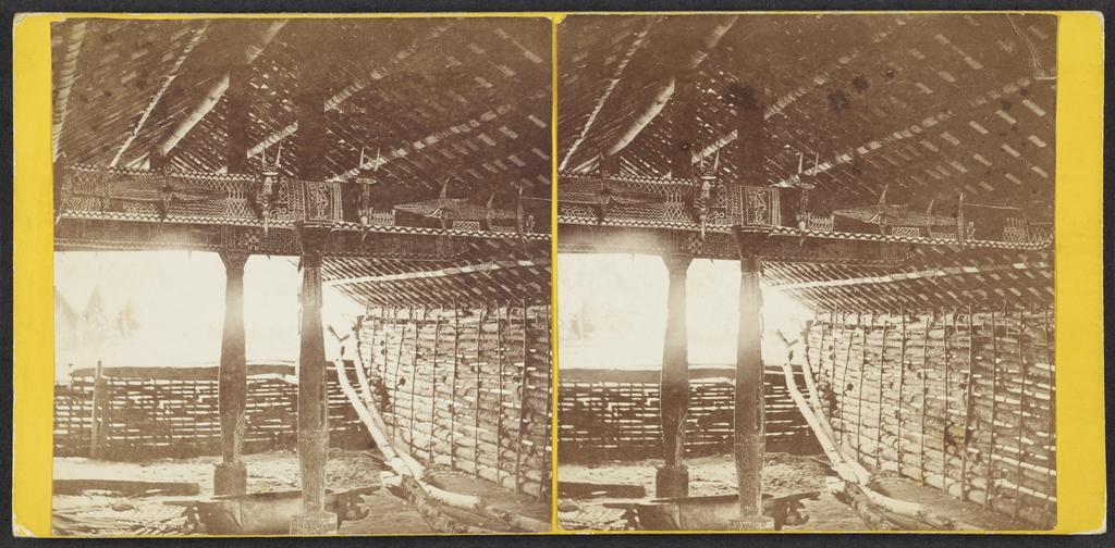 Carvings in Canoe Shed, near Cape Recherch&eacute;, San Christoval [Christobal], Solomon Group
