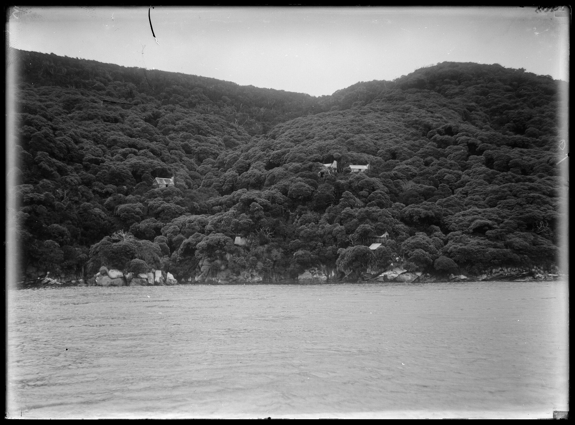Mutton-birders' camps on Timaru Island