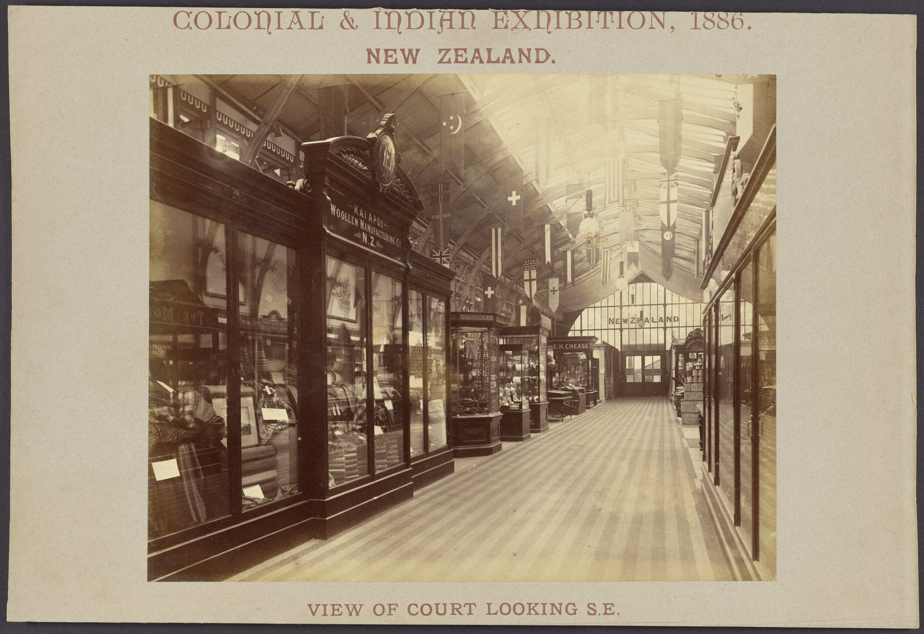 View of Court looking South East. Colonial and Indian Exhibition, London
