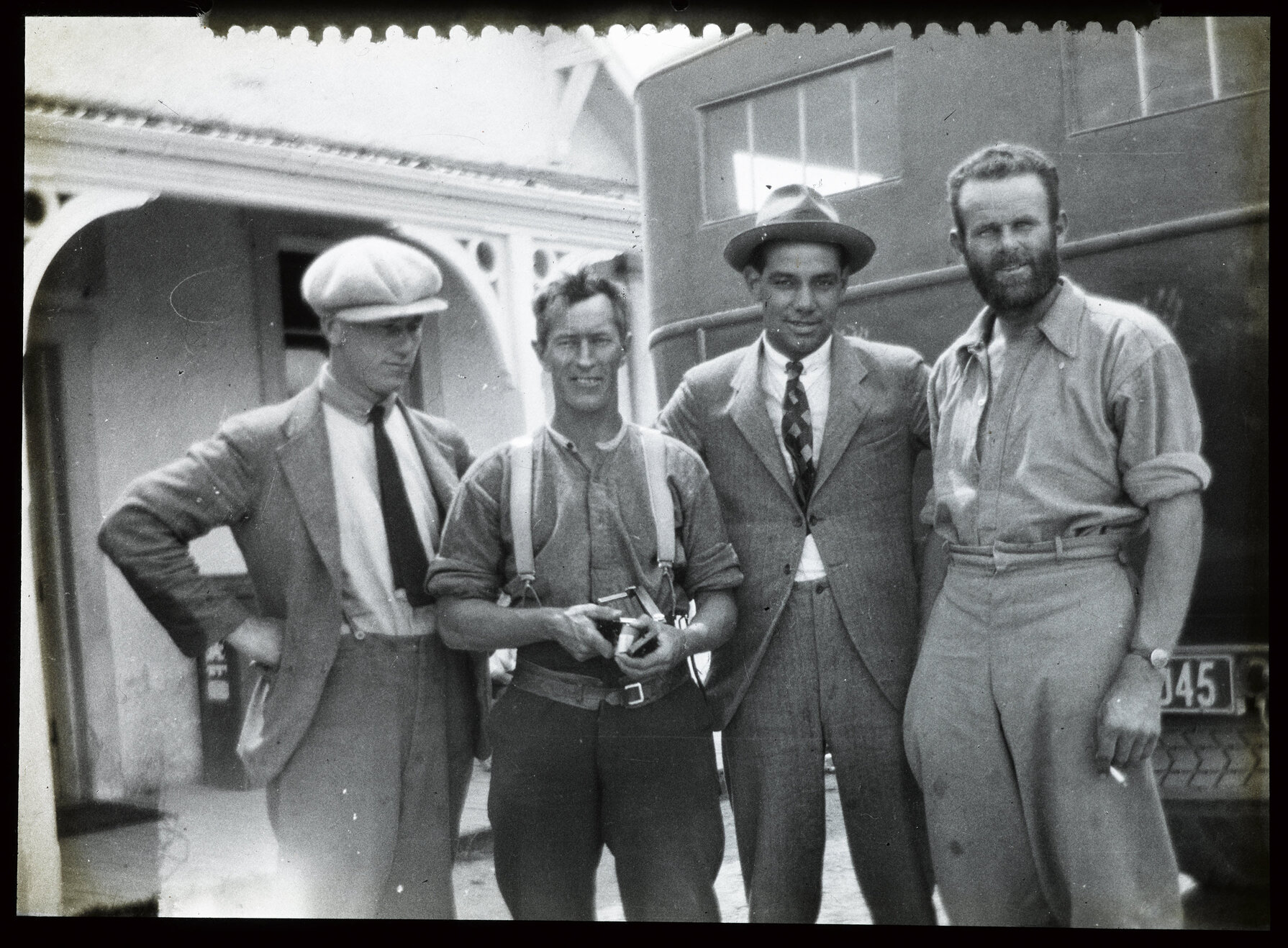 Snow Mace, Rod Smye, and two bus drivers