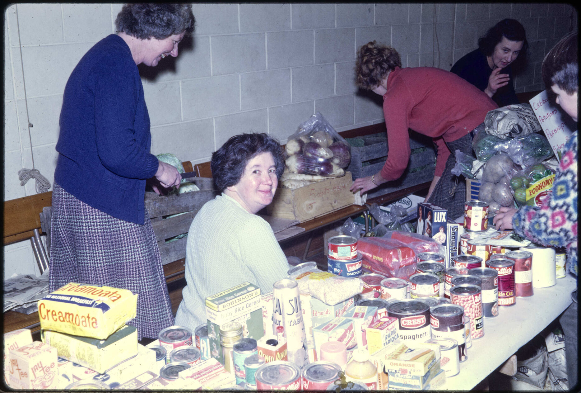 Produce and groceries stall at school fair