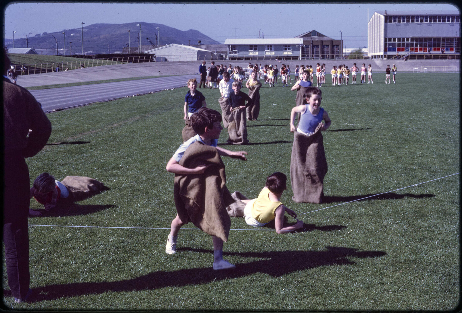 Sack race at the Caledonian Ground