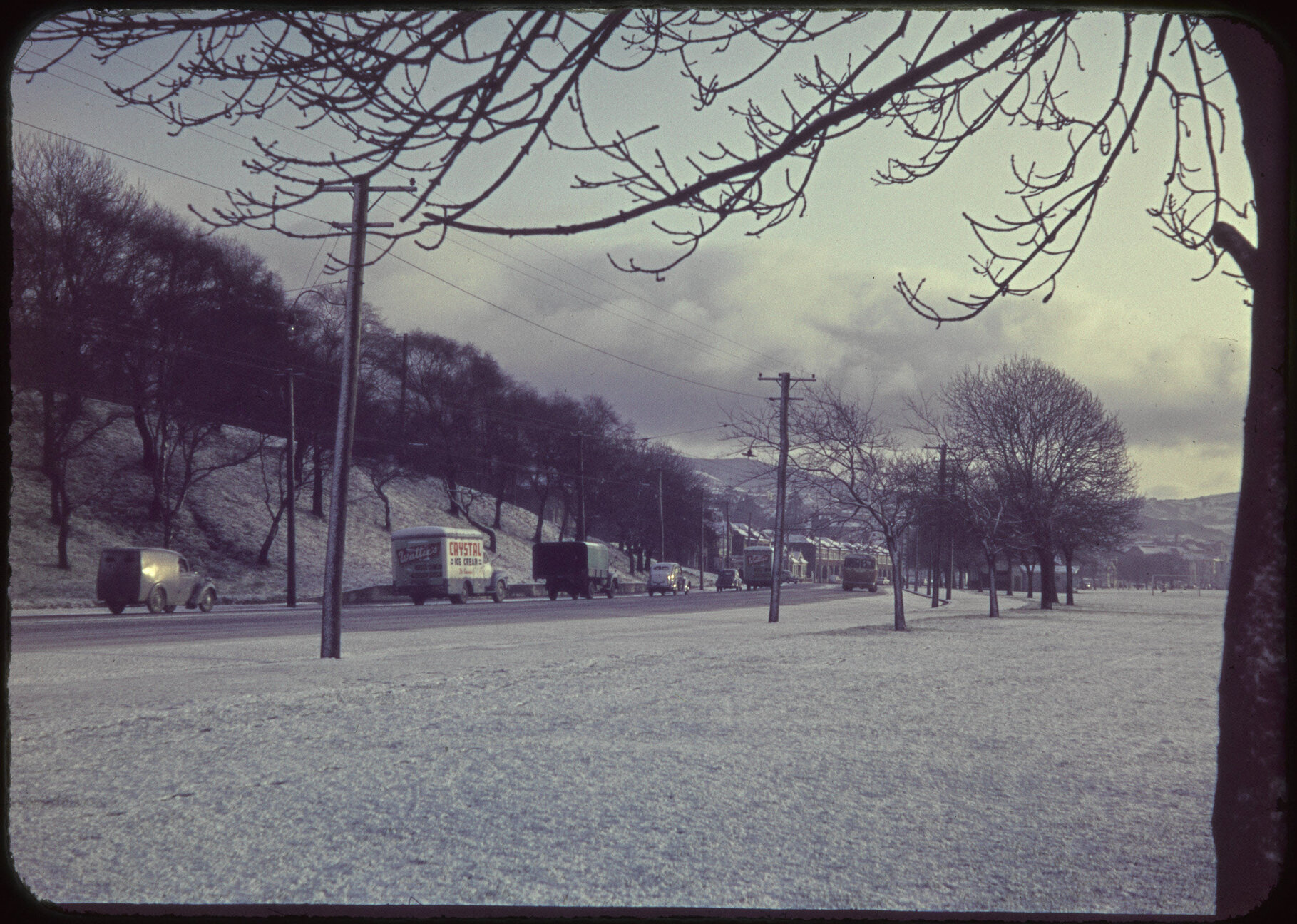 Princes Street and the Oval in winter