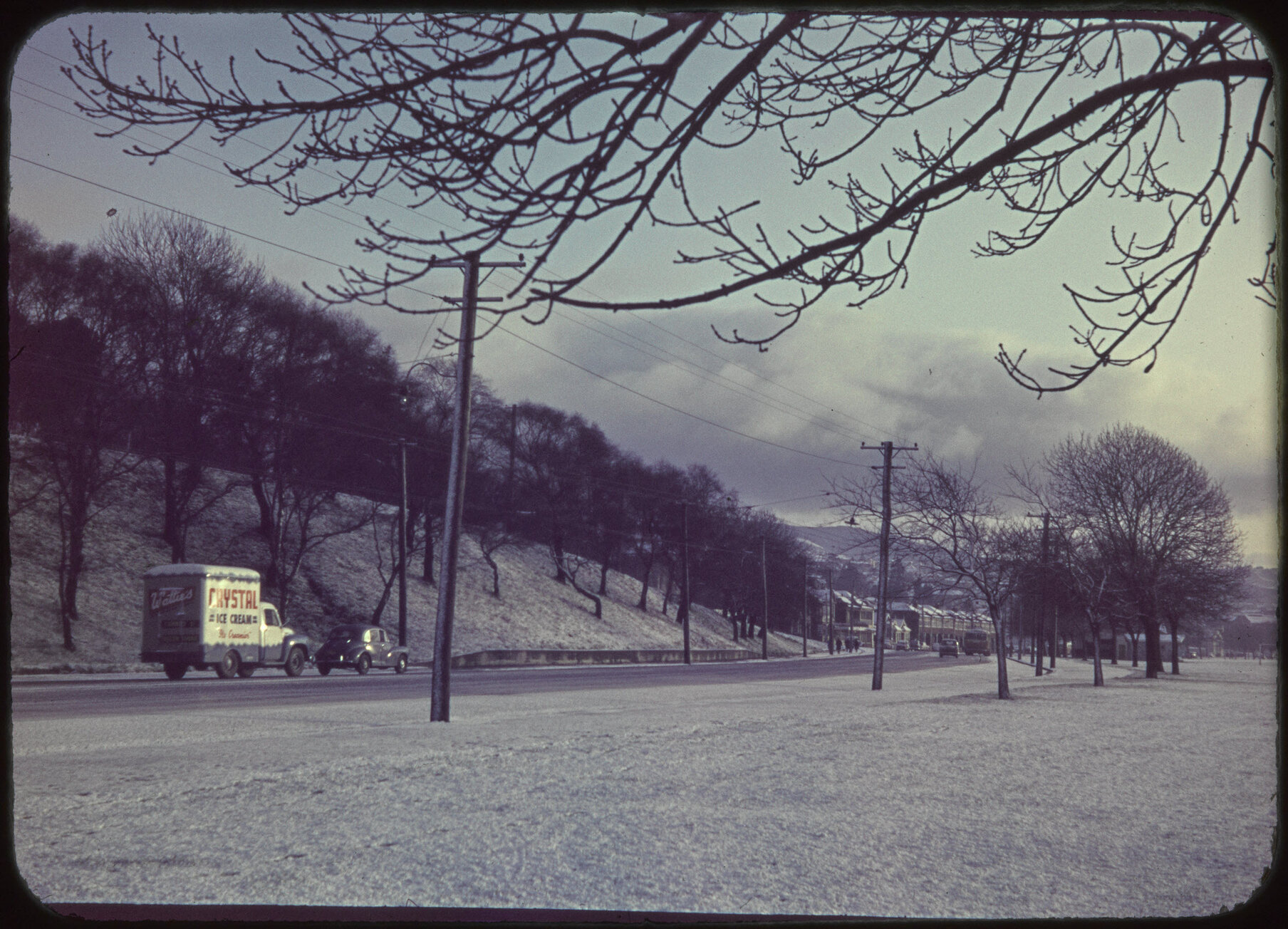 Princes Street and the Oval in winter