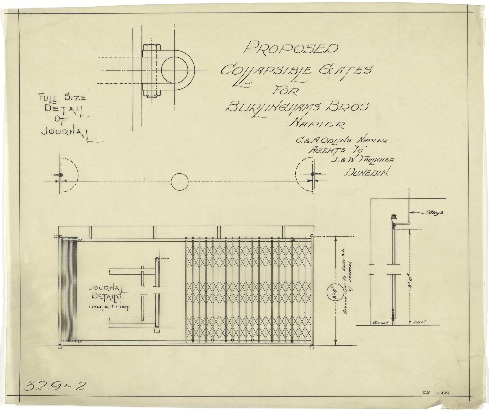 Proposed collapsible gates for Burlinghams Bros, Napier