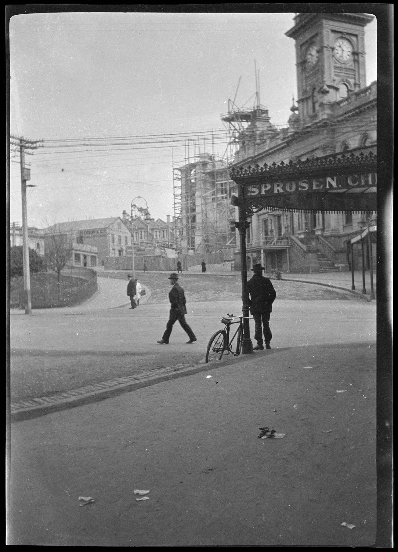 St Paul's Cathedral under construction, Octagon, Dunedin