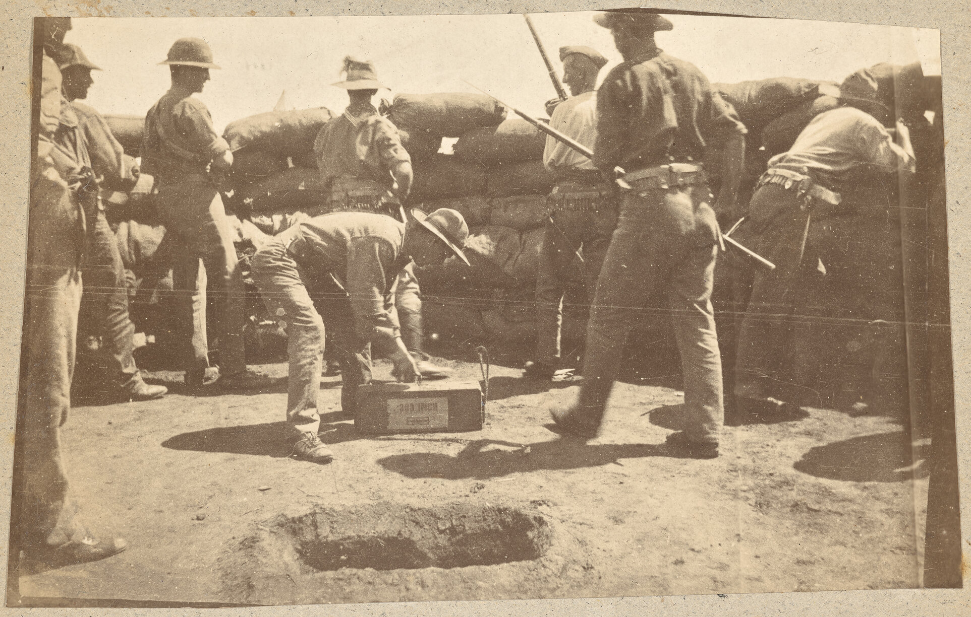 On alarm, in gun pit