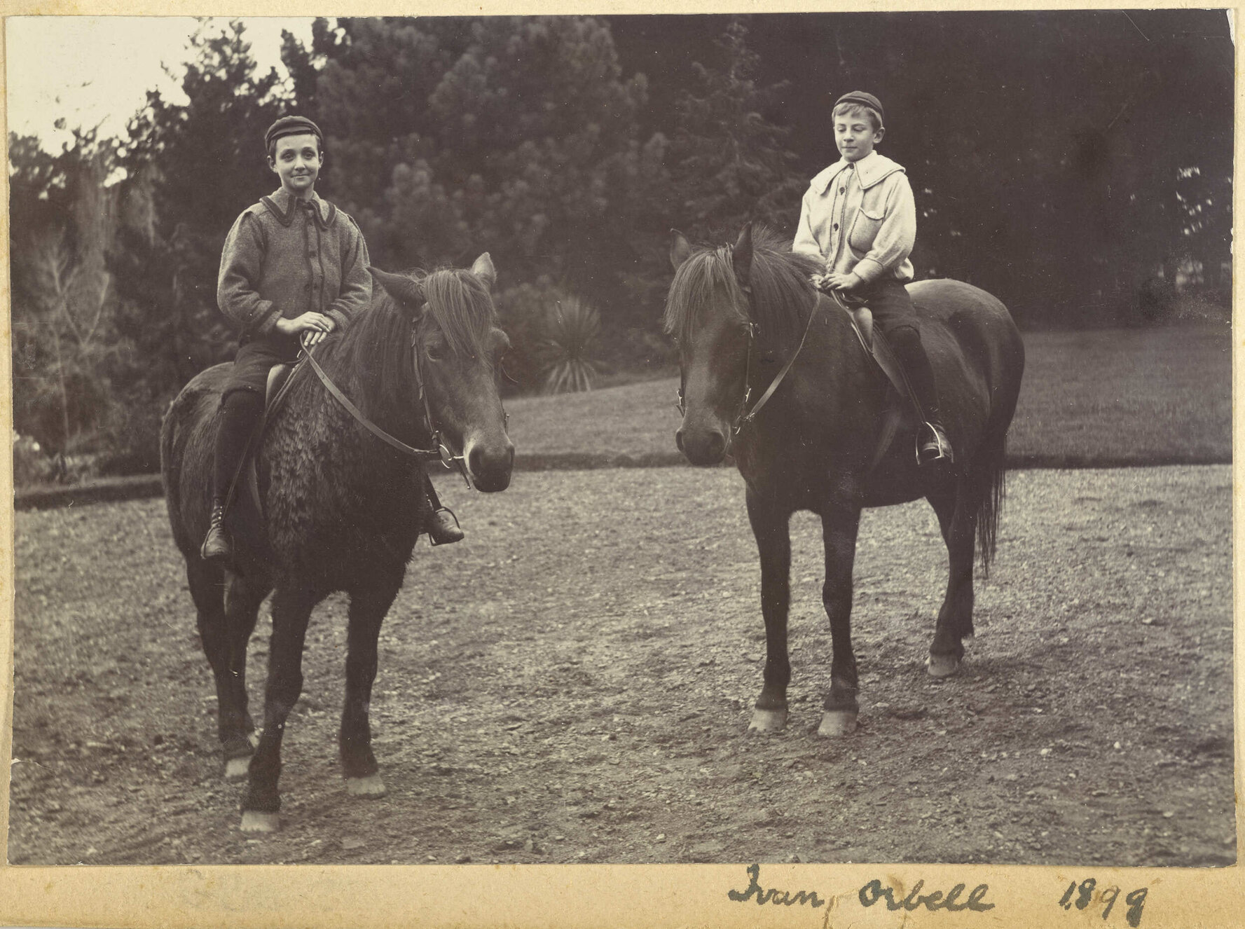Two boys on horses