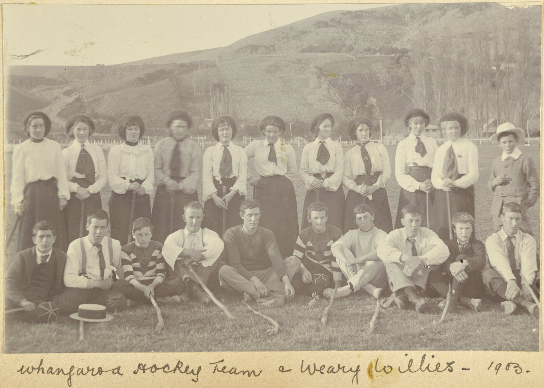 Whangaroa hockey team and Weary Willies, Akaroa