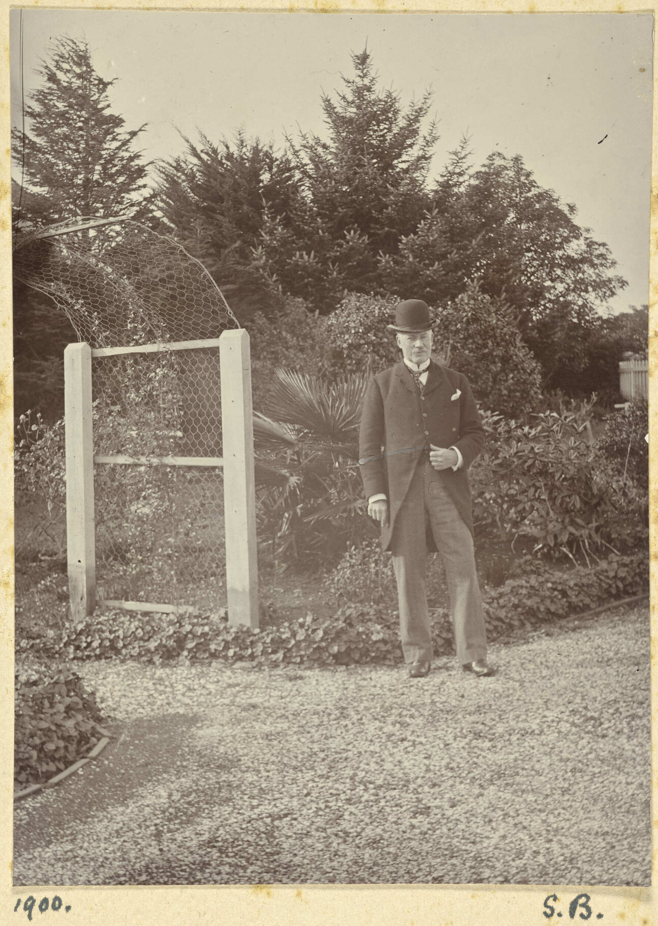 Unidentified man in a bowler hat