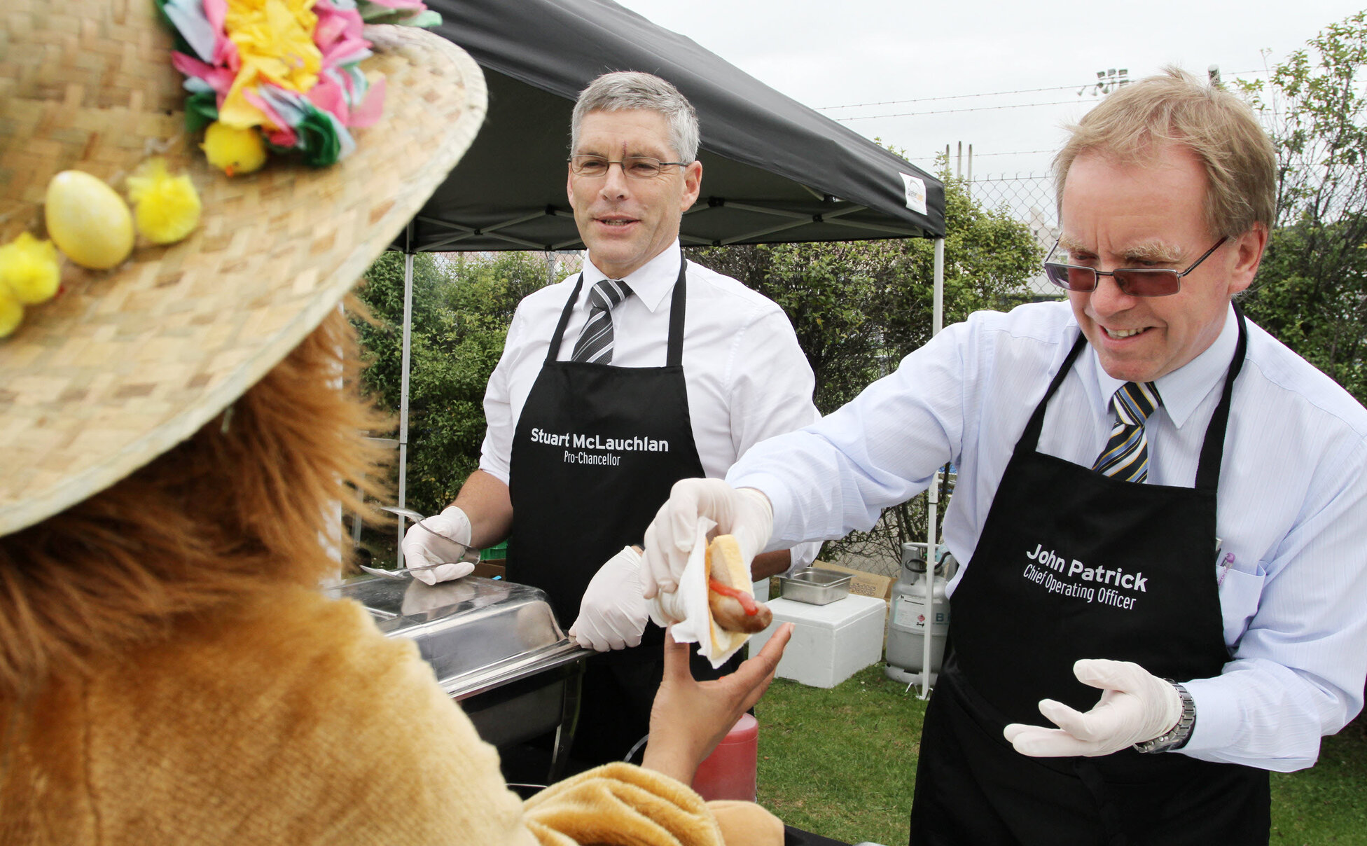 Stuart McLauchlan and John Patrick at College BBQ 