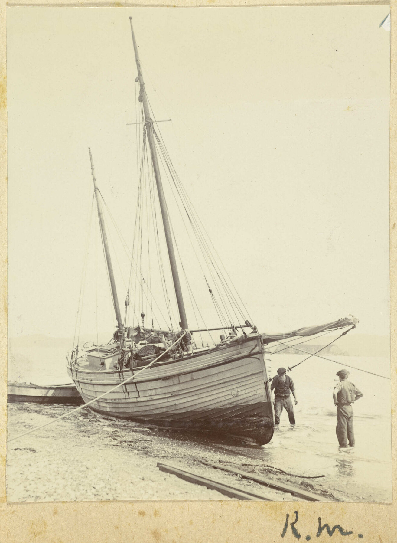 Beached fishing boat