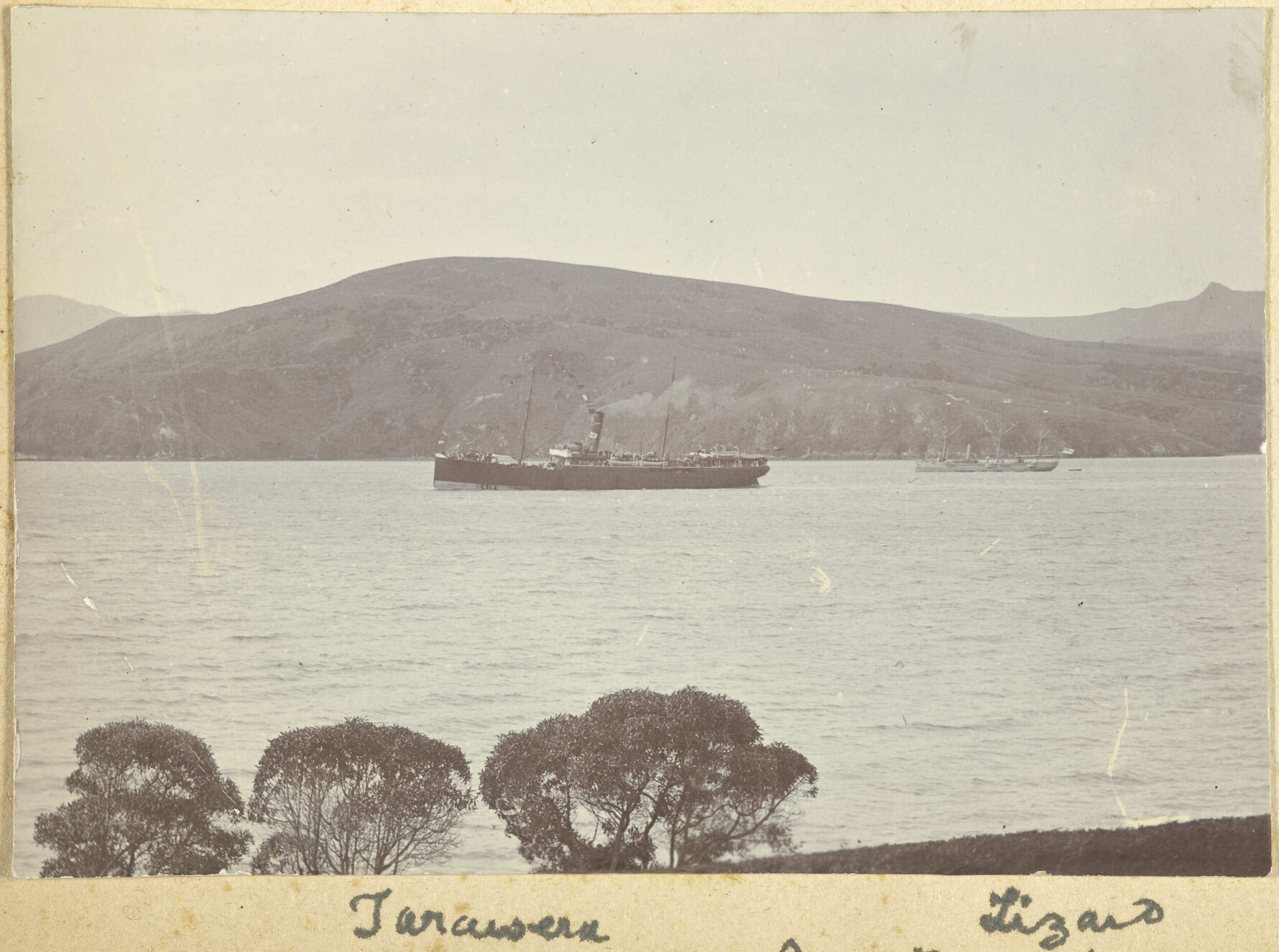 SS Tarawera and HMS Lizard, Akaroa Harbour