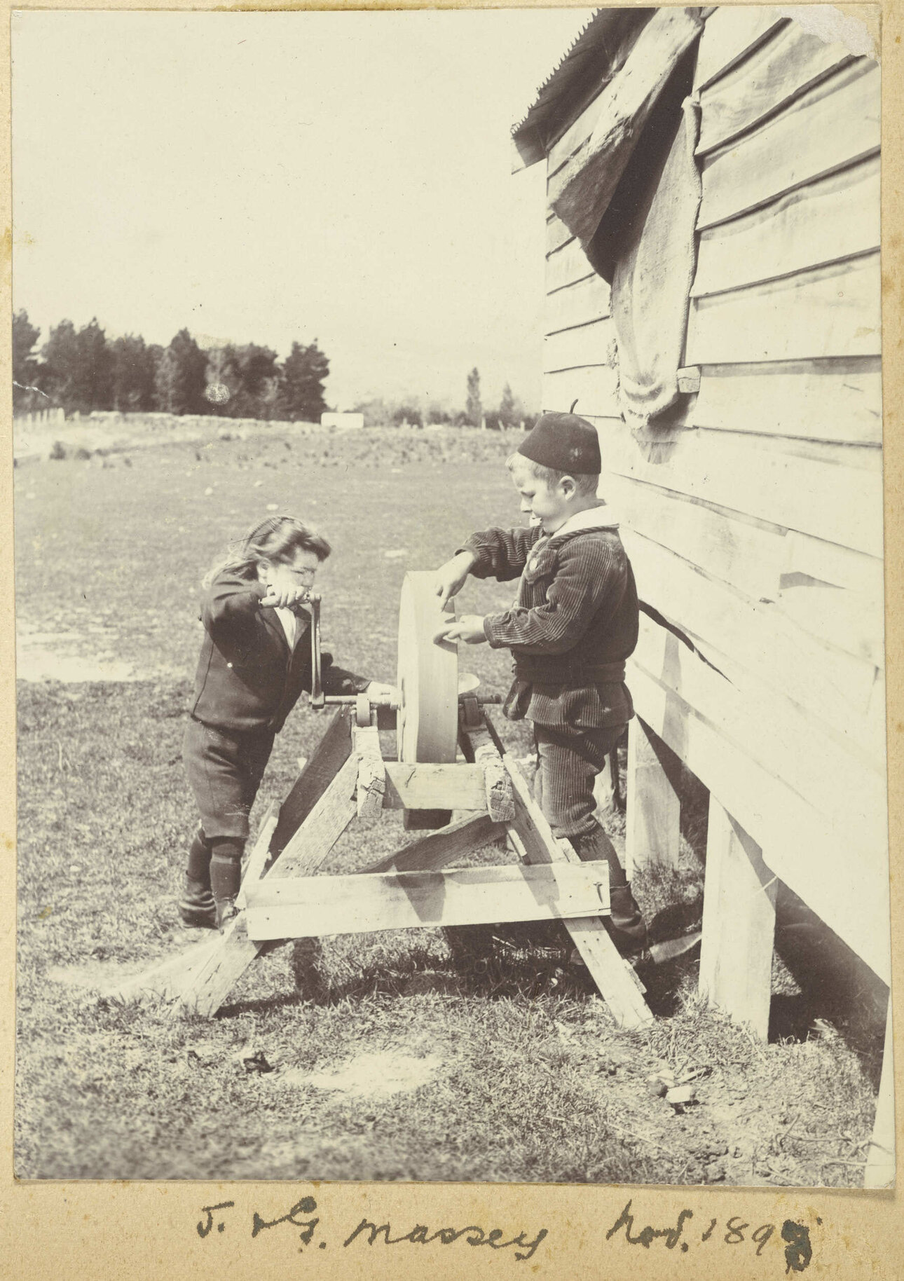 Children with machinery