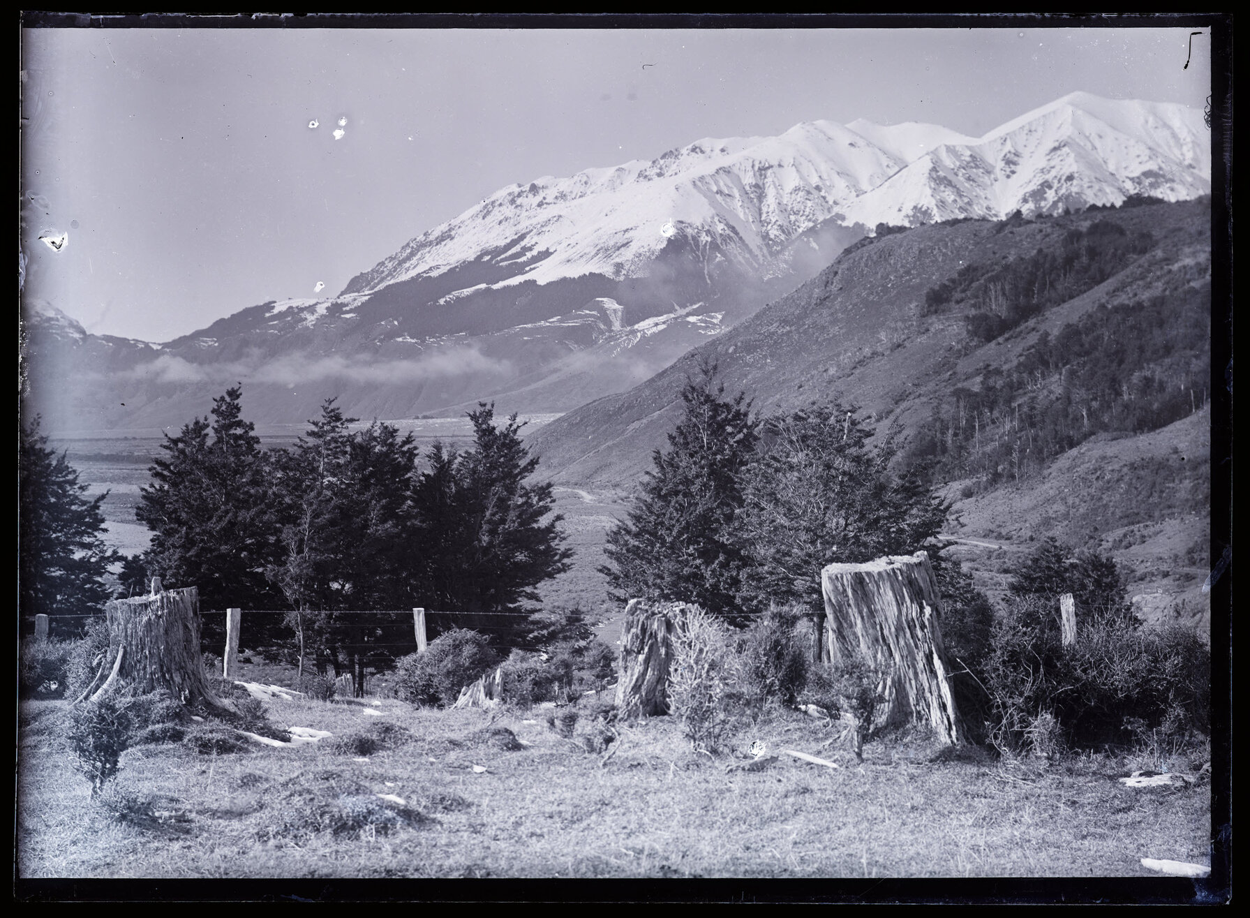 Unidentified snowy peaks