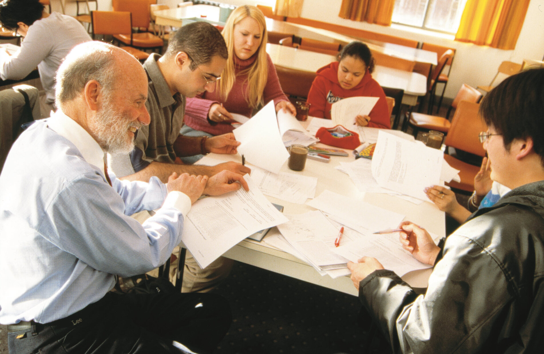 Dr Peter Schwartz with students