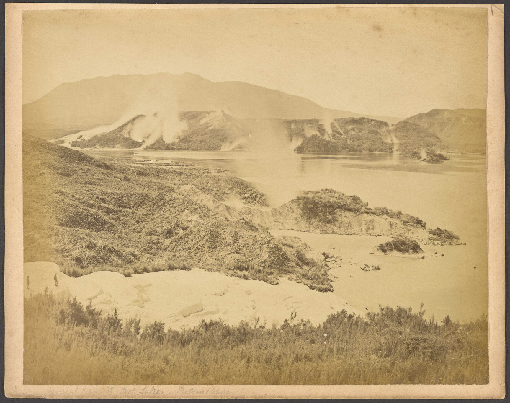 General view of hot lakes, Rotomahana