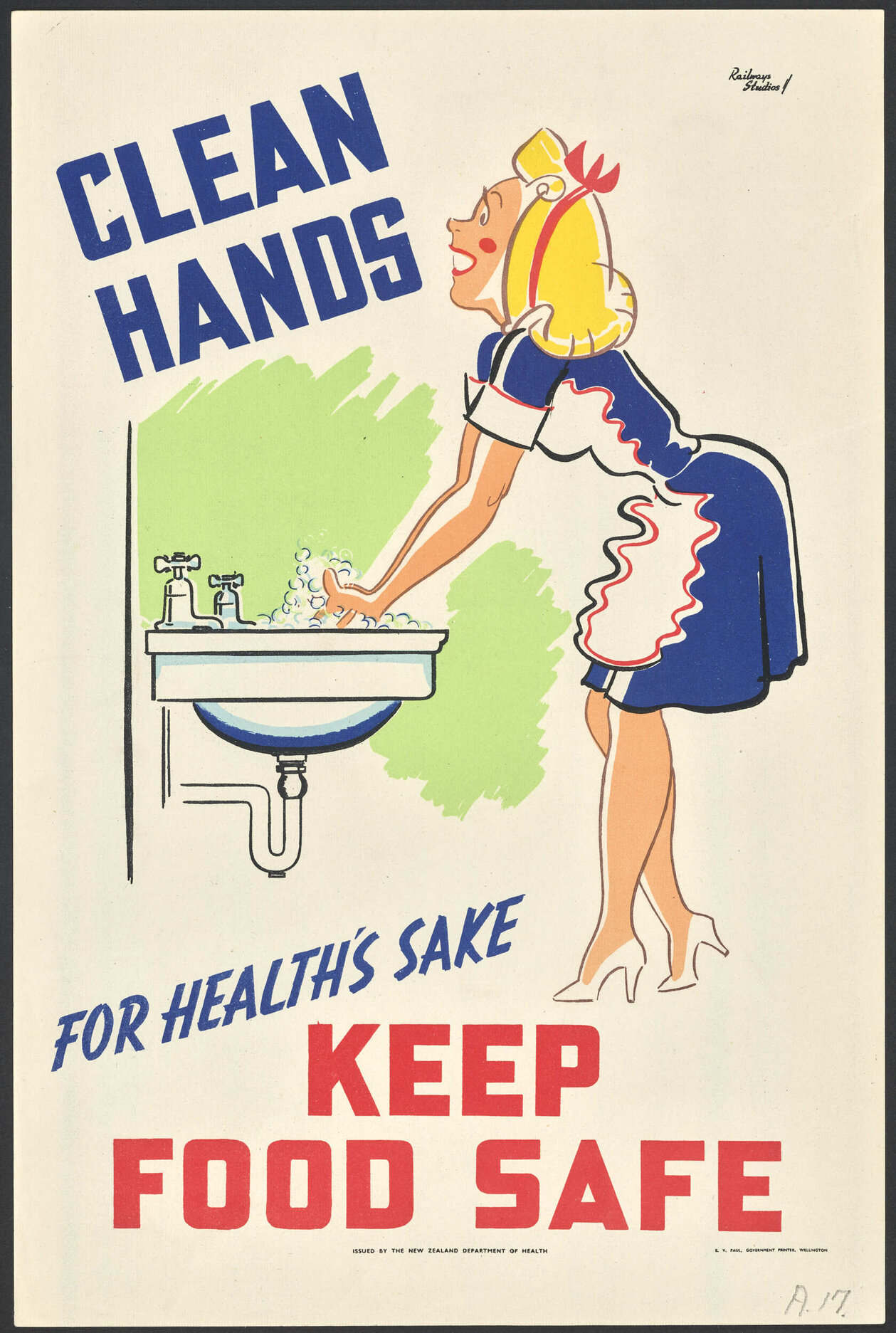 "Clean Hands For Health's Sake Keep Food Safe"