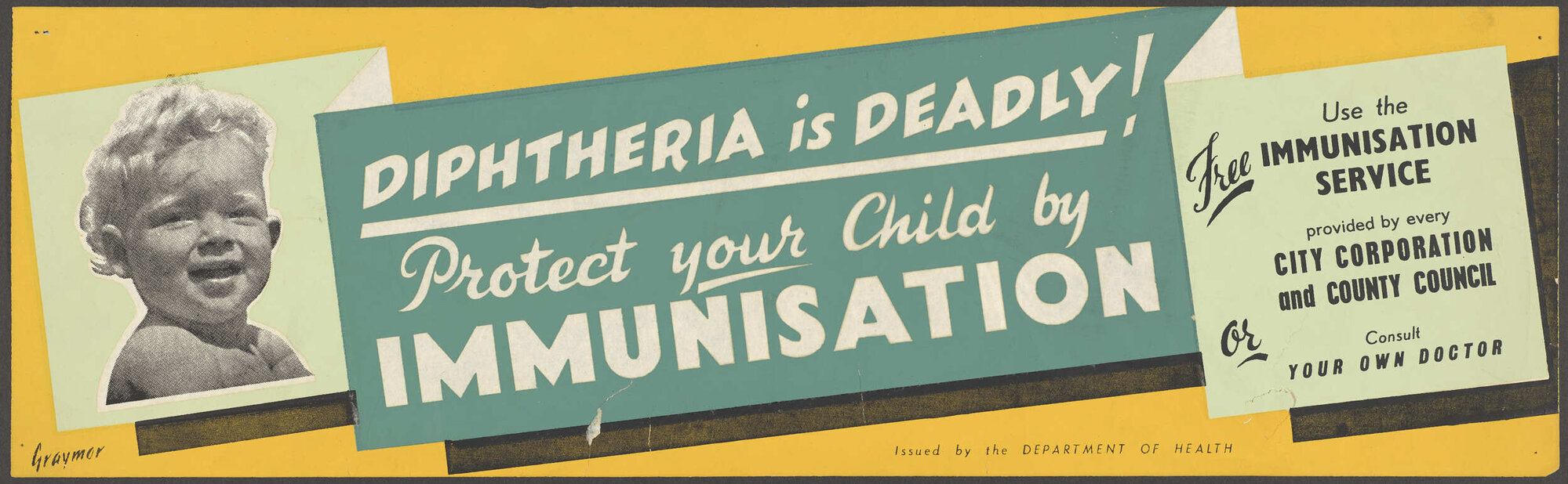"Diphtheria is Deadly! Protect your Child by Immunisation"